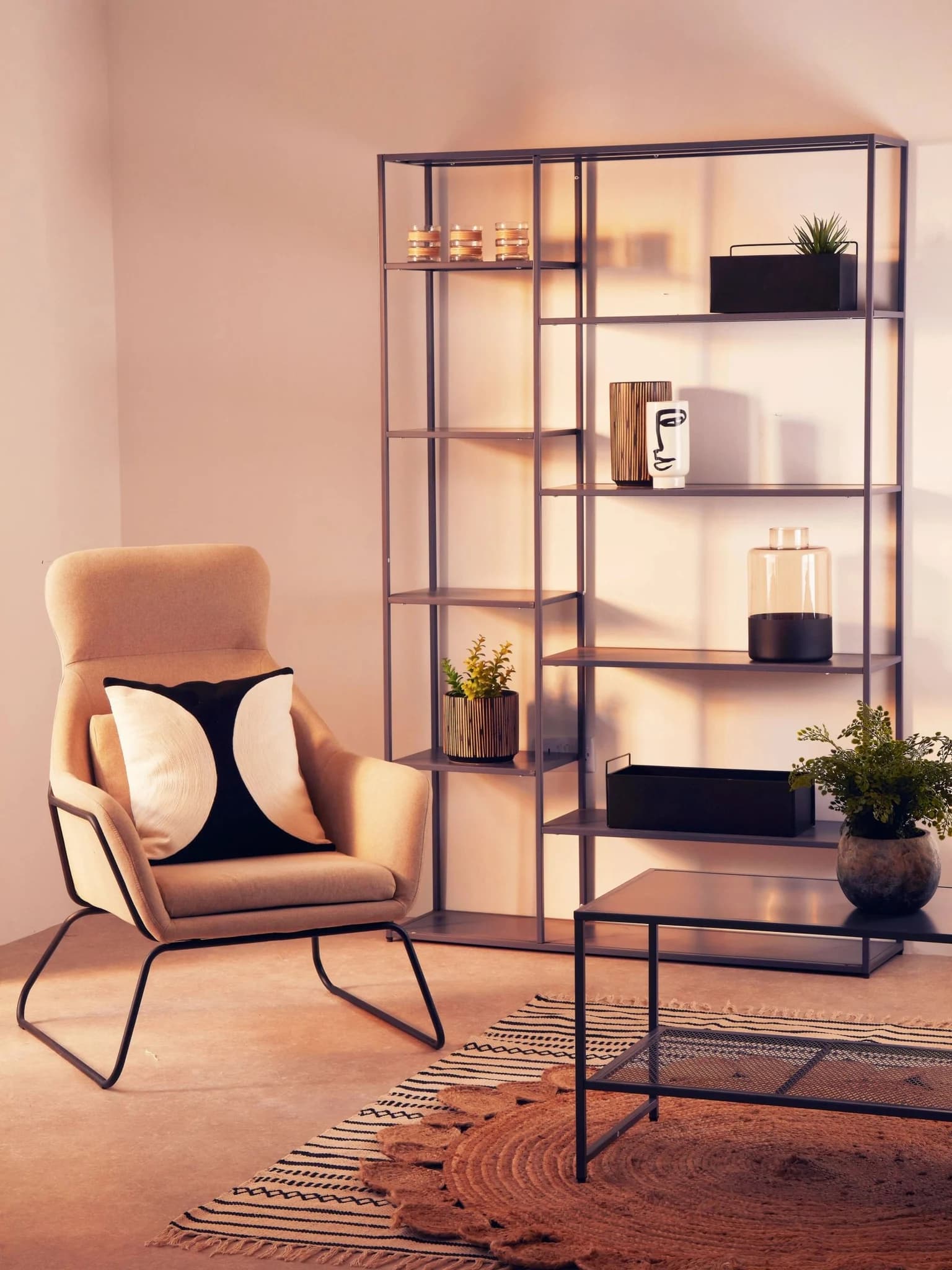 Stockholm Natural Chair With Black Metal Frame - Seating, photo 3 of 8
