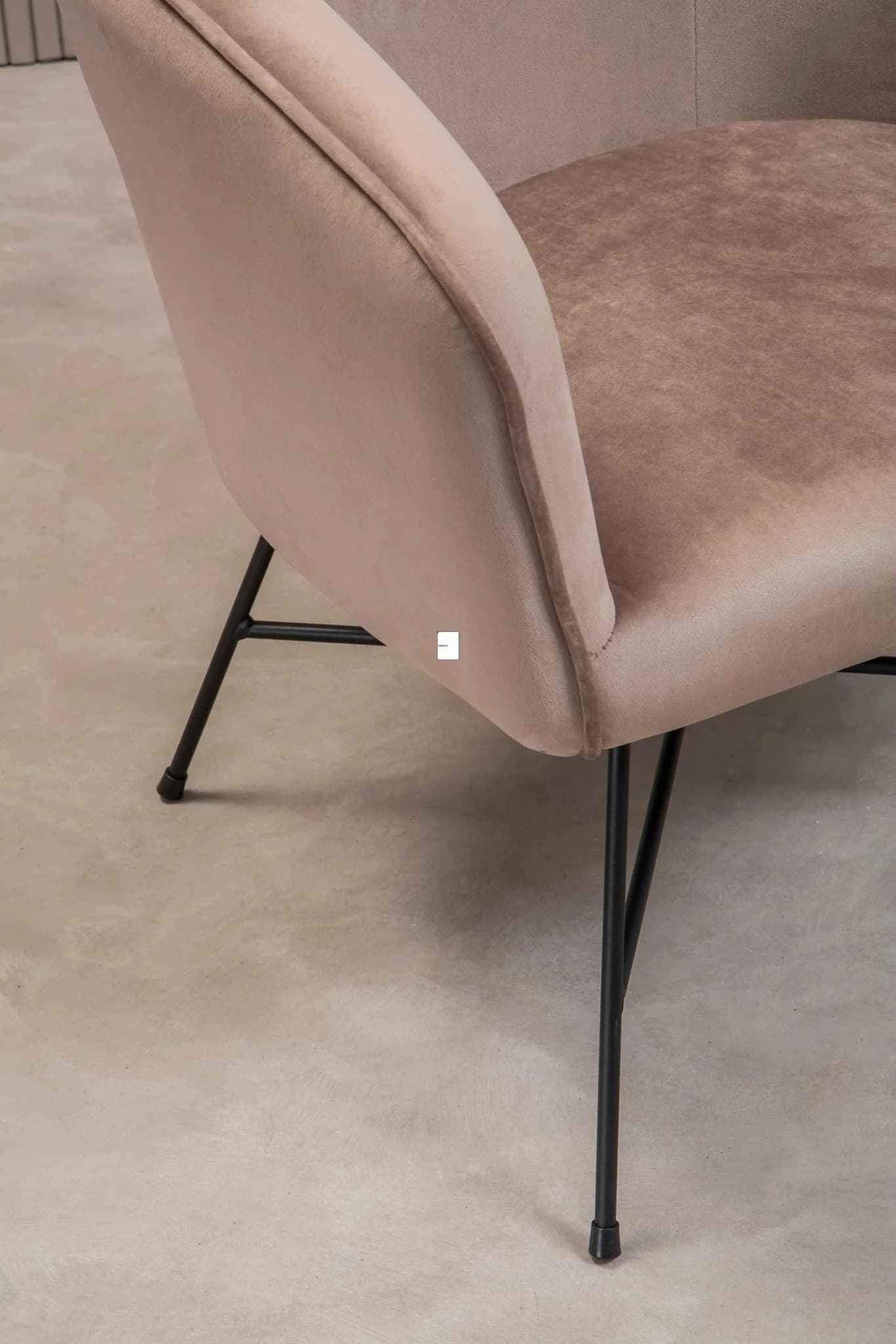 Stockholm Mink Velvet Curved Accent Chair - Seating, photo 8 of 8