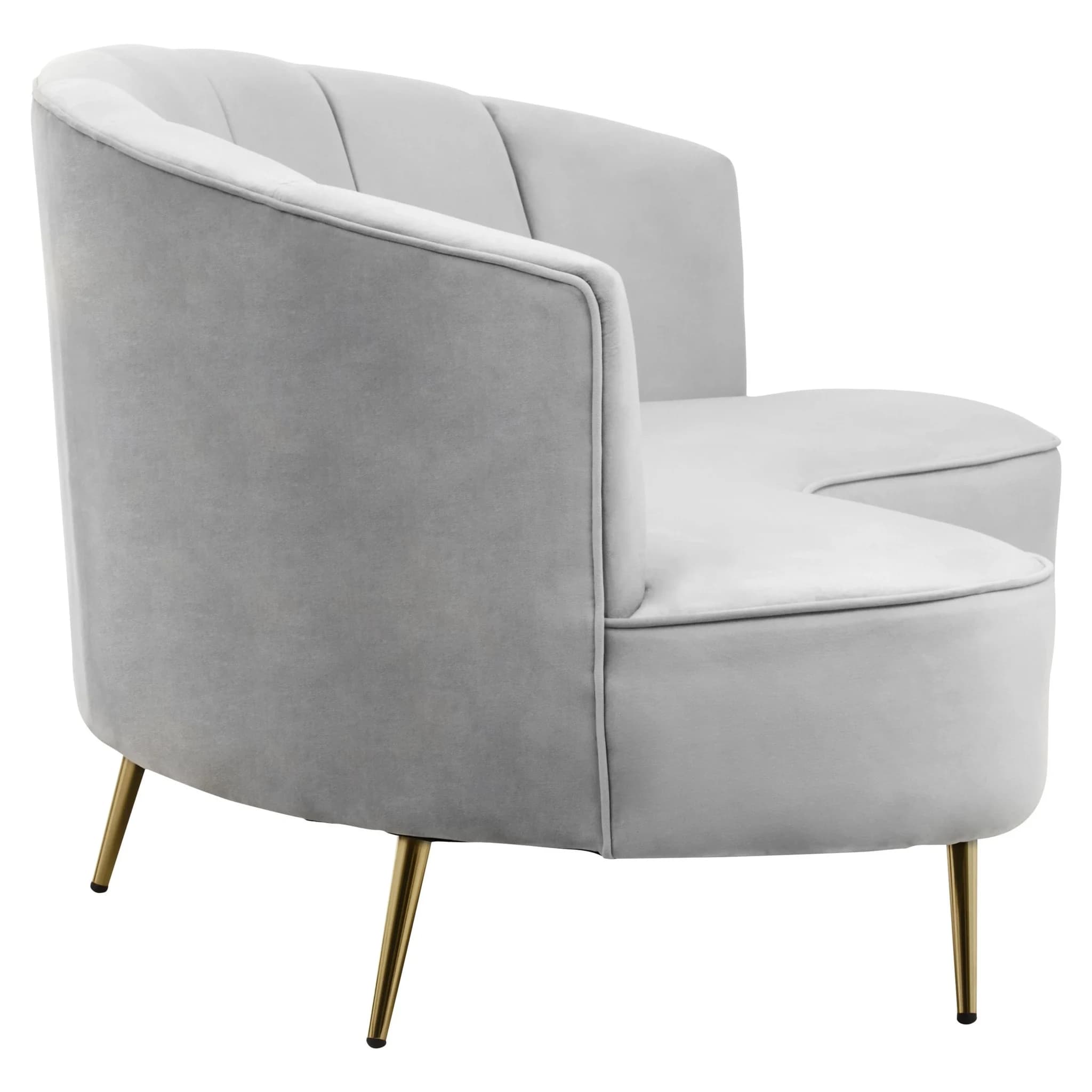 Hasna Three Seat Grey Velvet Sofa - Seating, photo 3 of 7