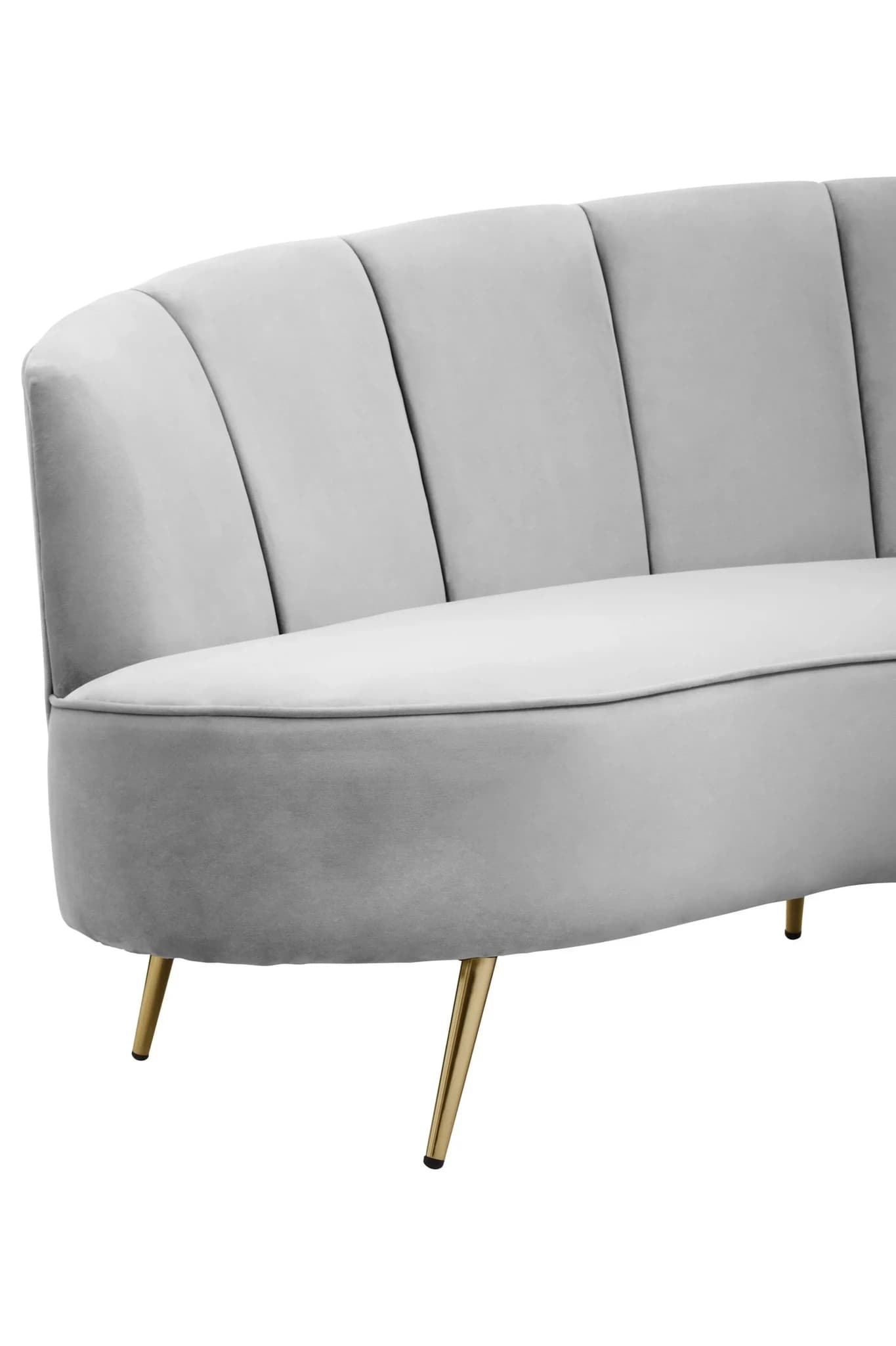 Hasna Three Seat Grey Velvet Sofa - Seating, photo 7 of 7