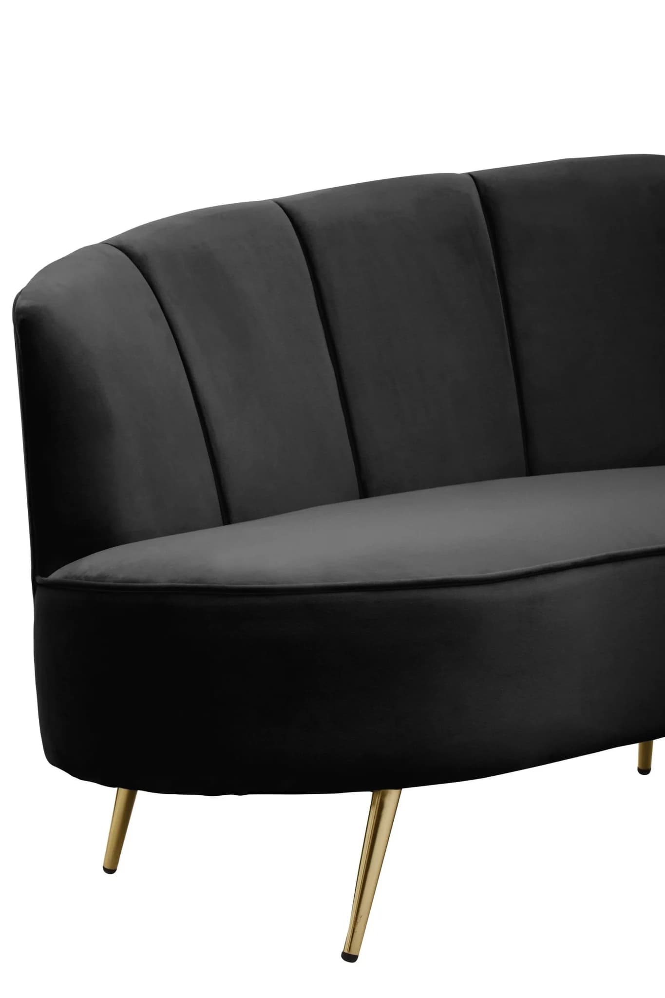 Hasna Three Seat Black Velvet Sofa - Seating, photo 7 of 7