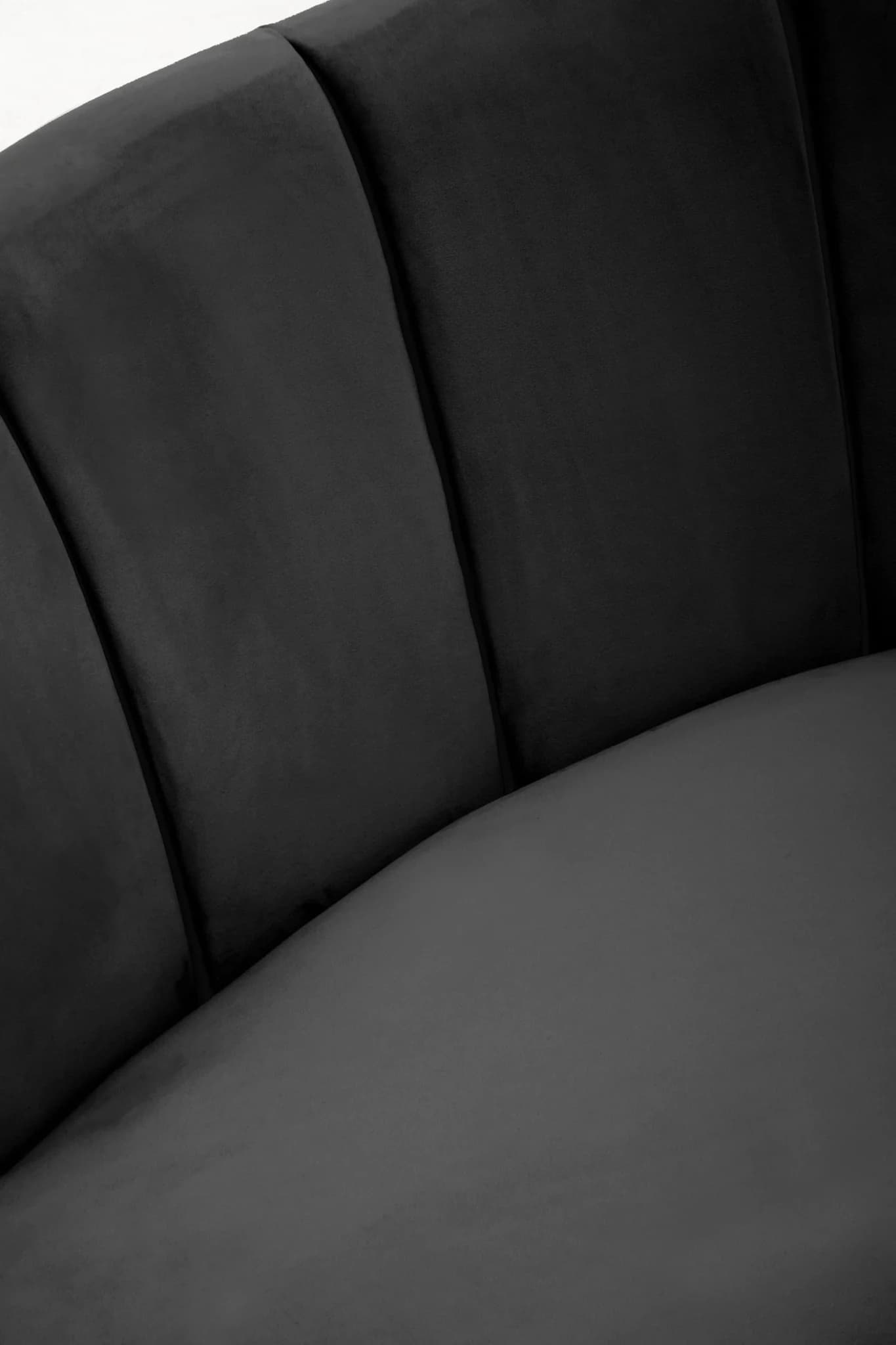 Hasna Three Seat Black Velvet Sofa - Seating, photo 6 of 7