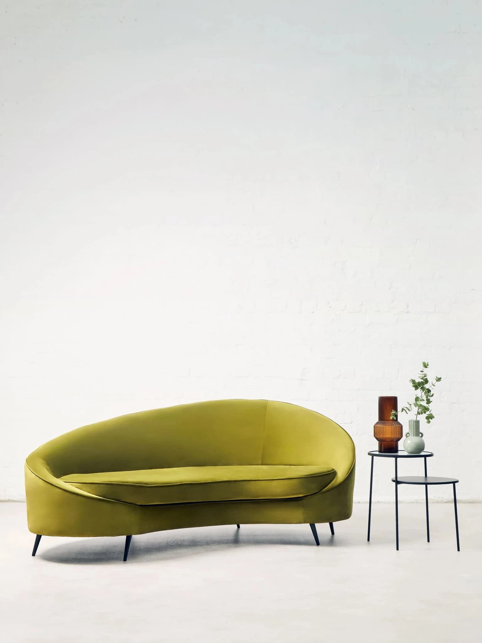 Hasina Three Seat Olive Velvet Sofa - Seating, photo 5 of 8