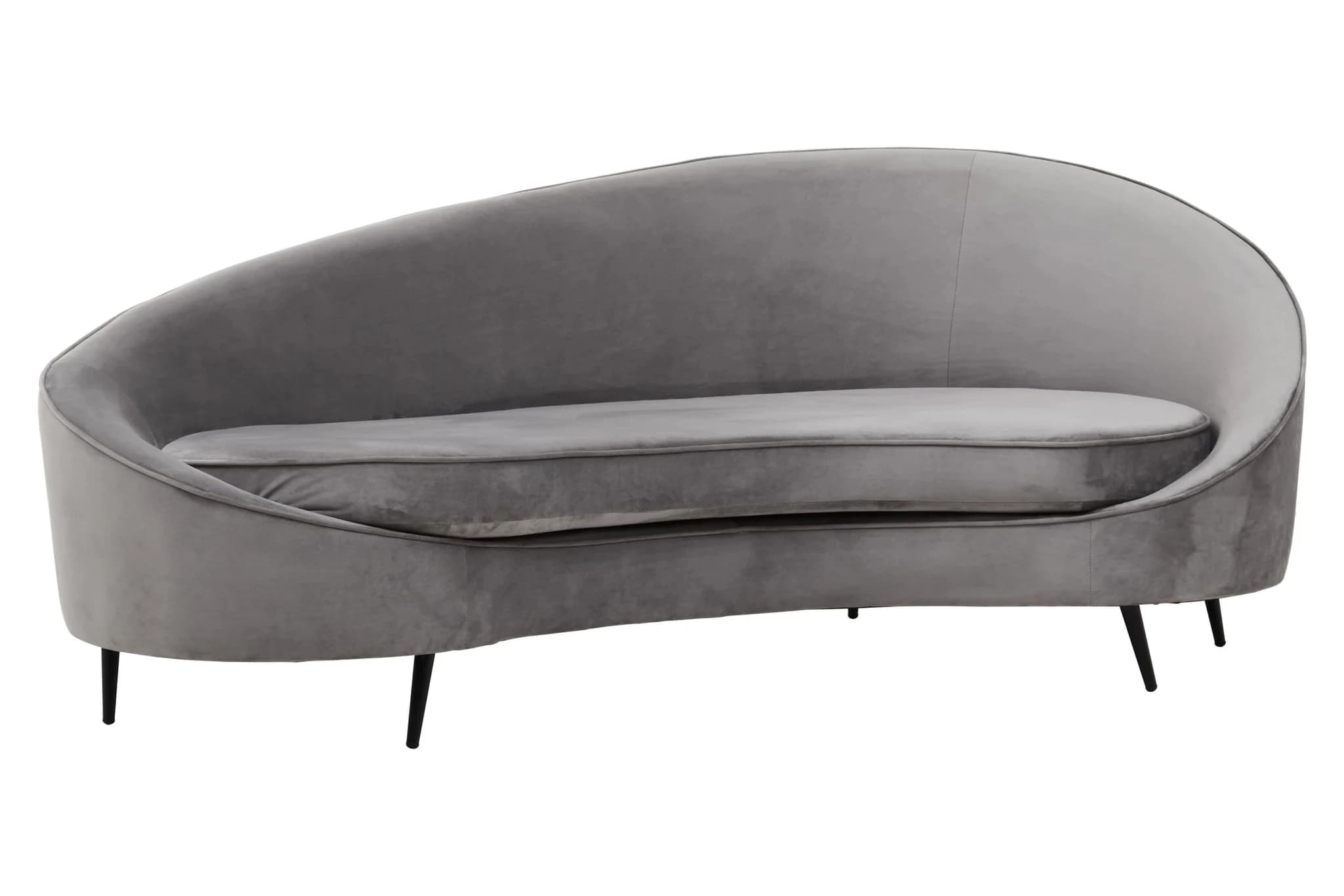 Hasina Three Seat Grey Velvet Sofa - Seating, photo 4 of 7