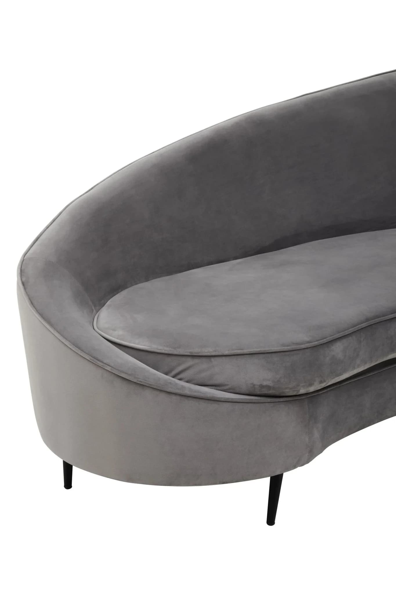 Hasina Three Seat Grey Velvet Sofa - Seating, photo 7 of 7