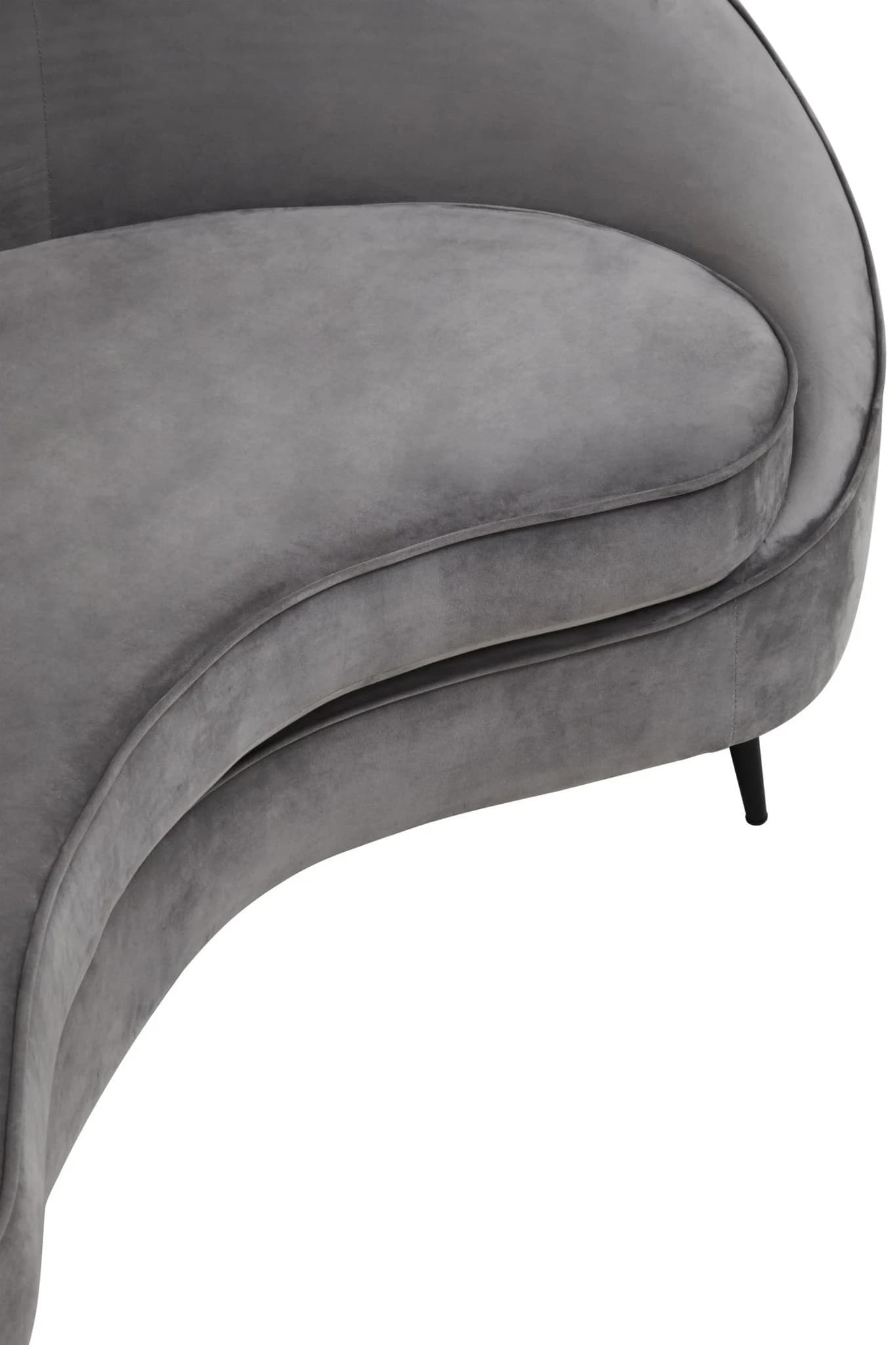 Hasina Three Seat Grey Velvet Sofa - Seating, photo 5 of 7