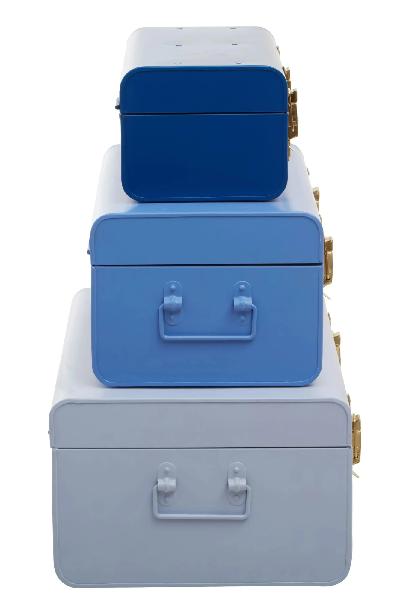 Parley Set of Three Assorted Blue Storage Trunks - Bookcases & shelving, photo 7 of 8
