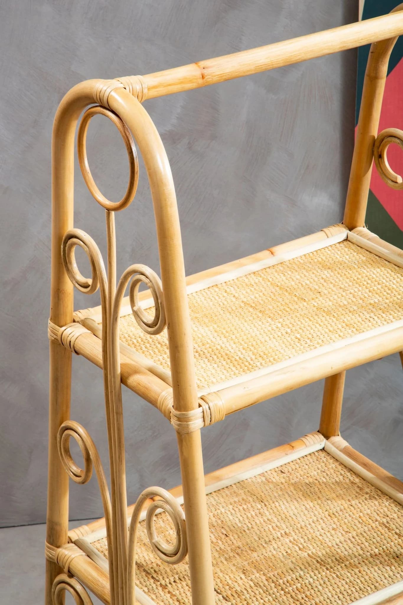 Mataram Three Tier Rattan Square Shelf Unit - Bookcases & shelving, photo 3 of 6