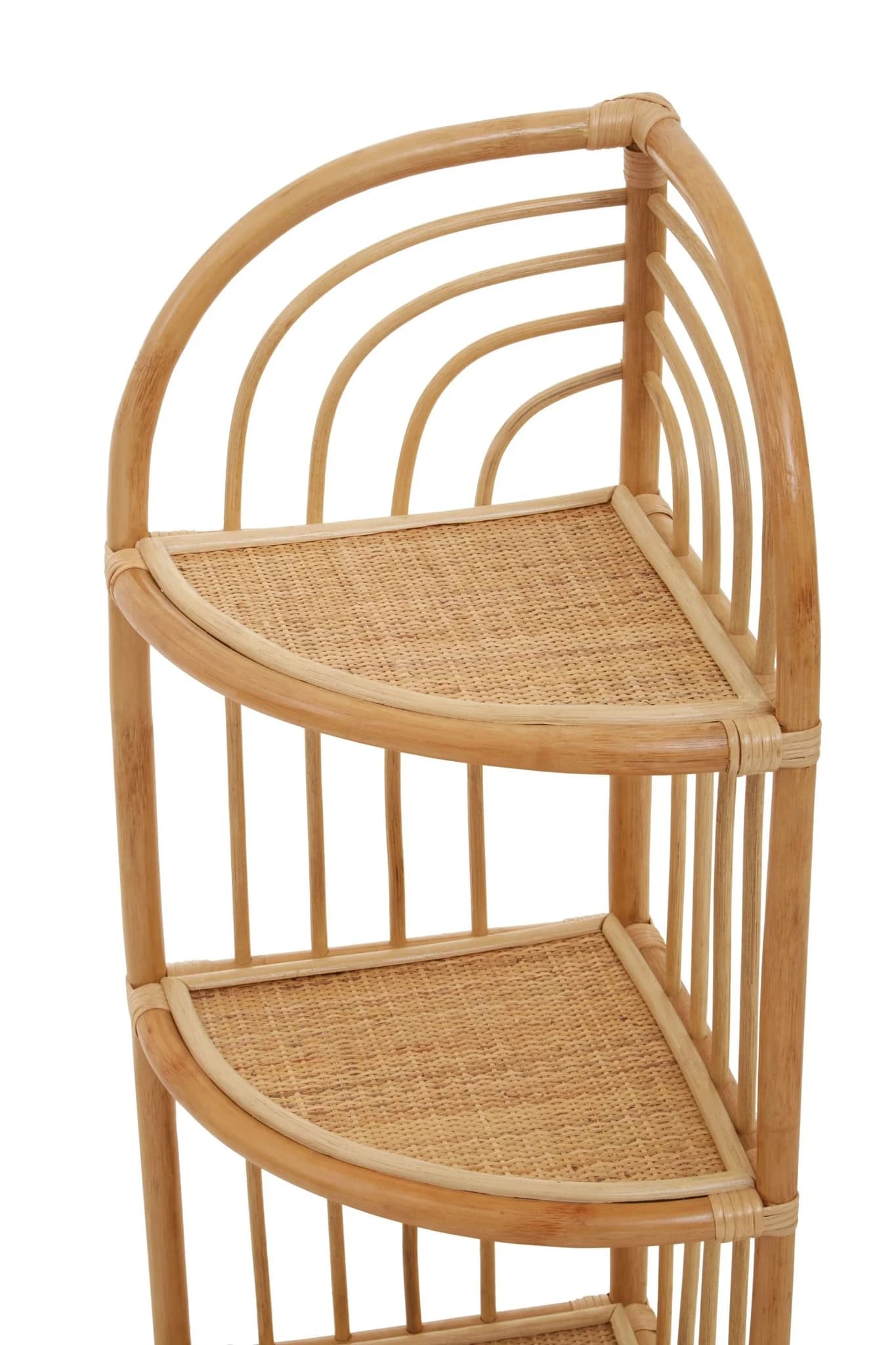 Mataram Three Tier Natural Rattan Corner Shelf Unit - Bookcases & shelving, photo 3 of 6