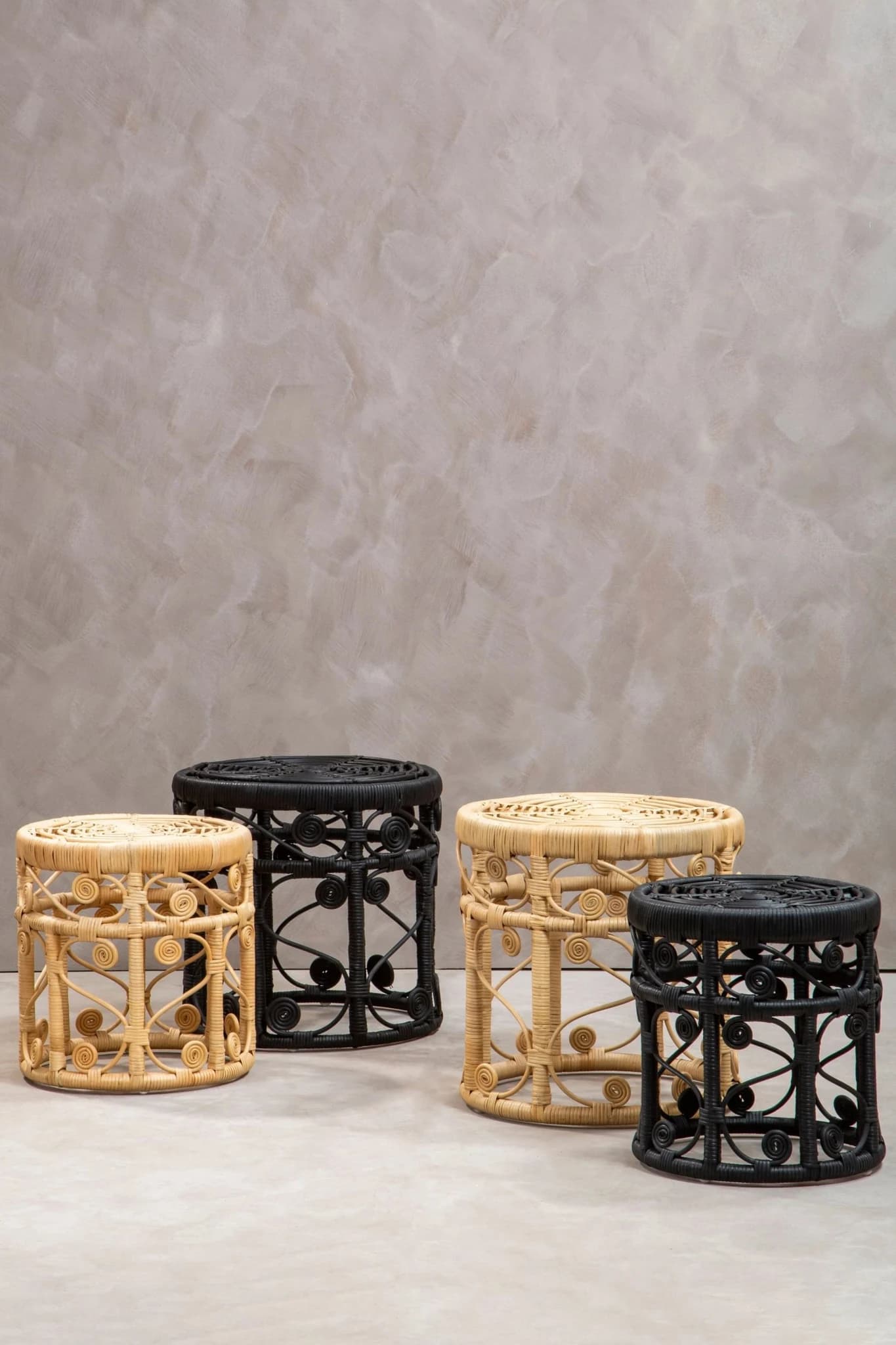 Mataram Natural Rattan Set of 2 Side Tables - Tables, photo 7 of 8