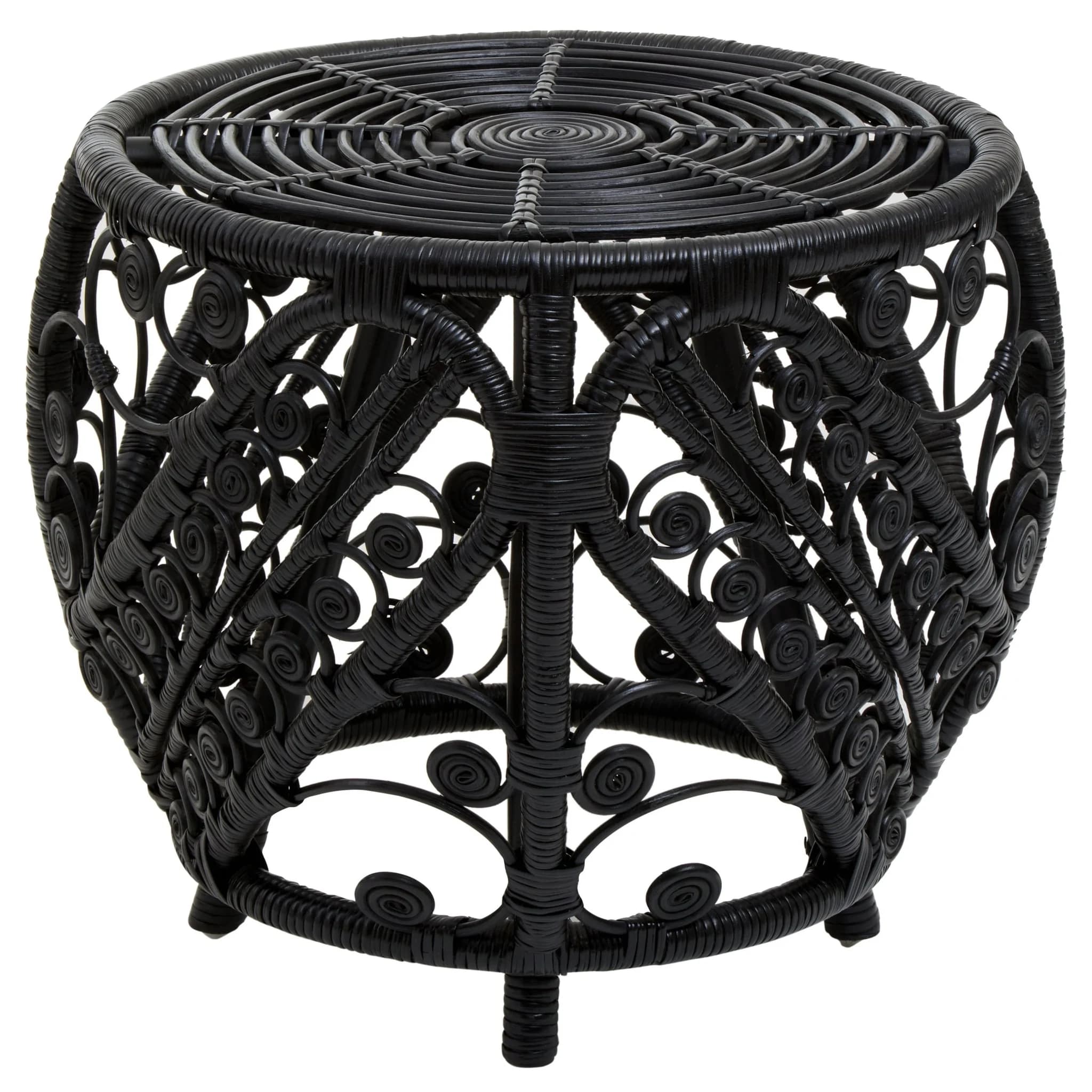 Mataram Black Natural Rattan Side Table - Tables, photo 2 of 5