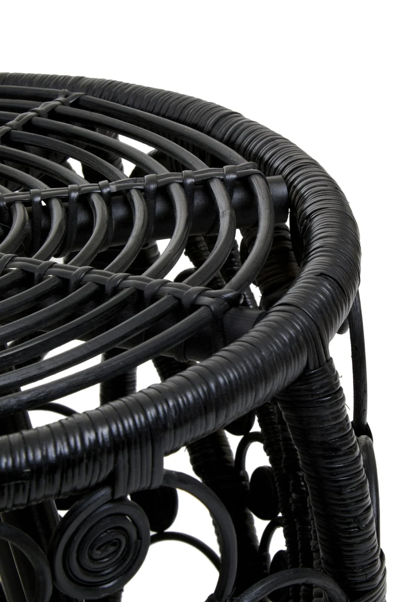 Mataram Black Natural Rattan Side Table - Tables, photo 5 of 5