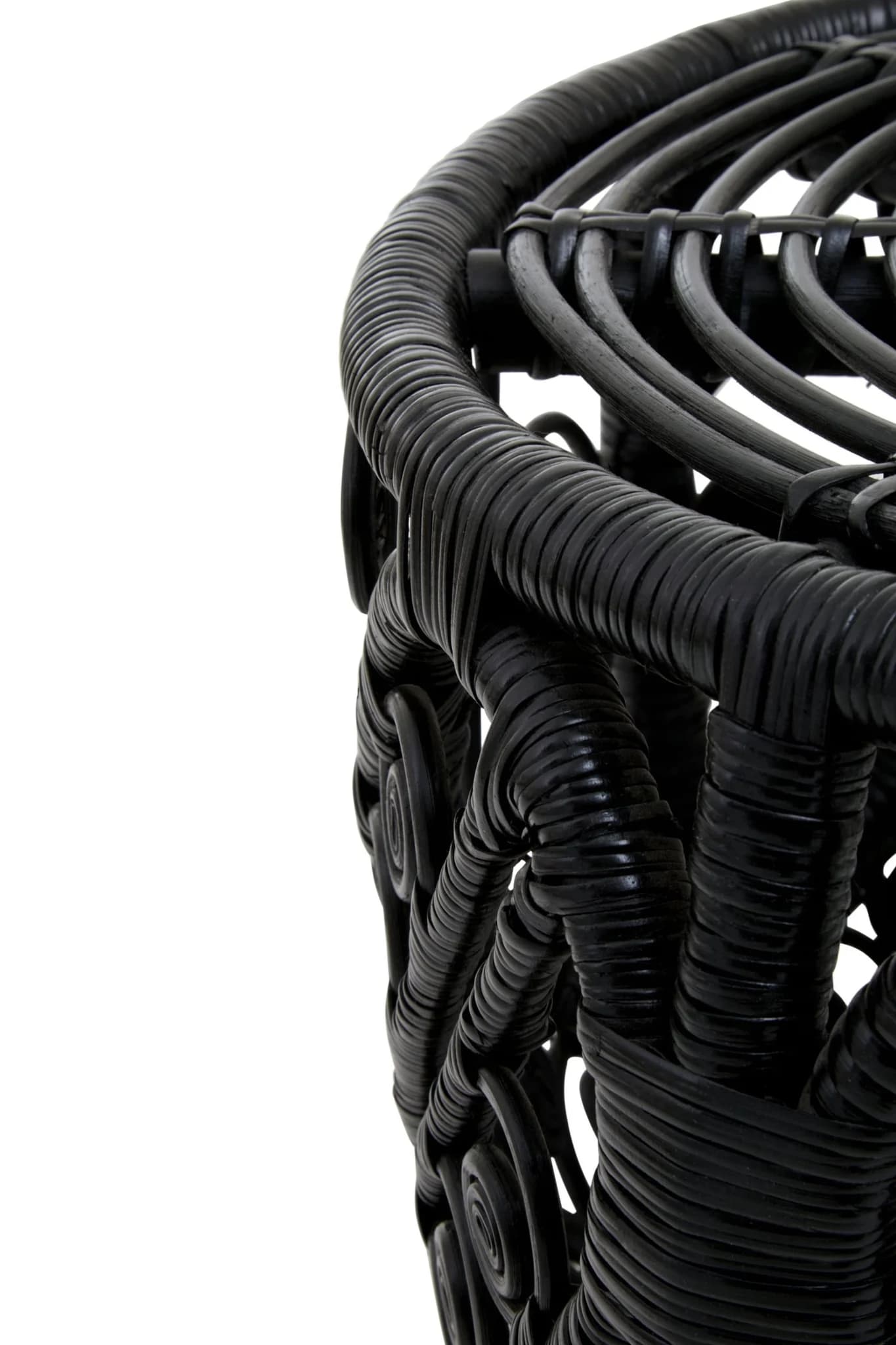 Mataram Black Natural Rattan Side Table - Tables, photo 3 of 5