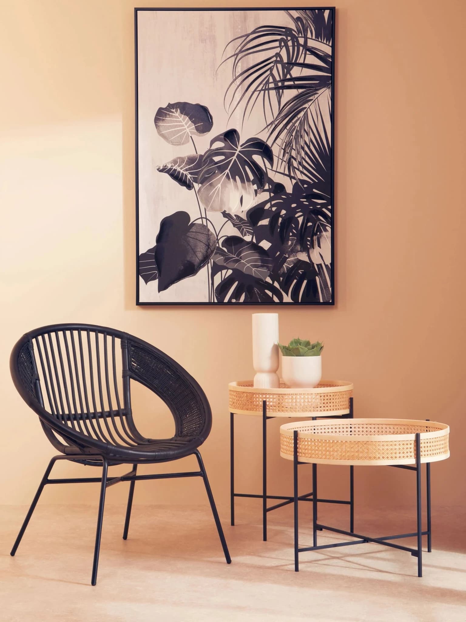 Depok Rattan Side Table With Metal Legs - Tables, photo 3 of 8