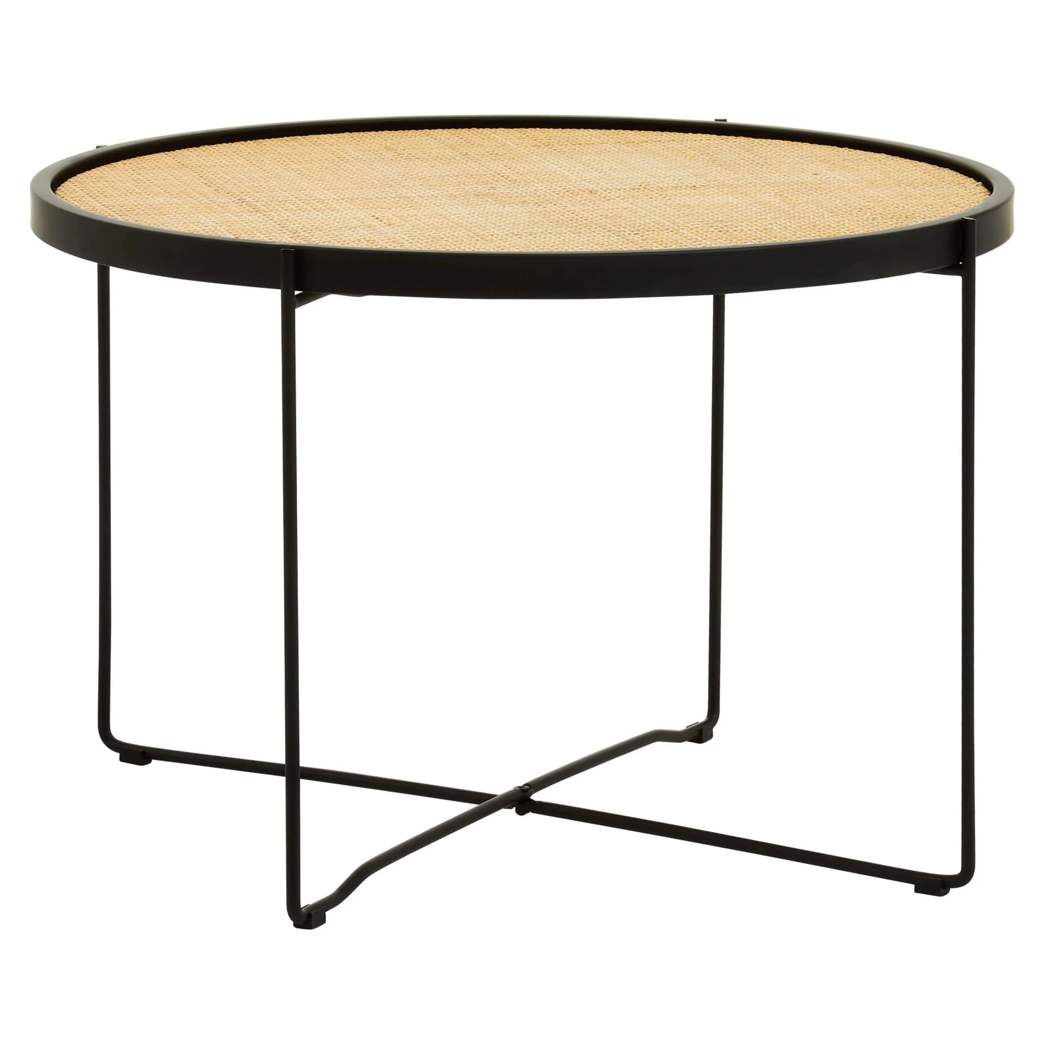 Depok Rattan Round Coffee Table With Cross Metal Legs - Tables, photo 4 of 8