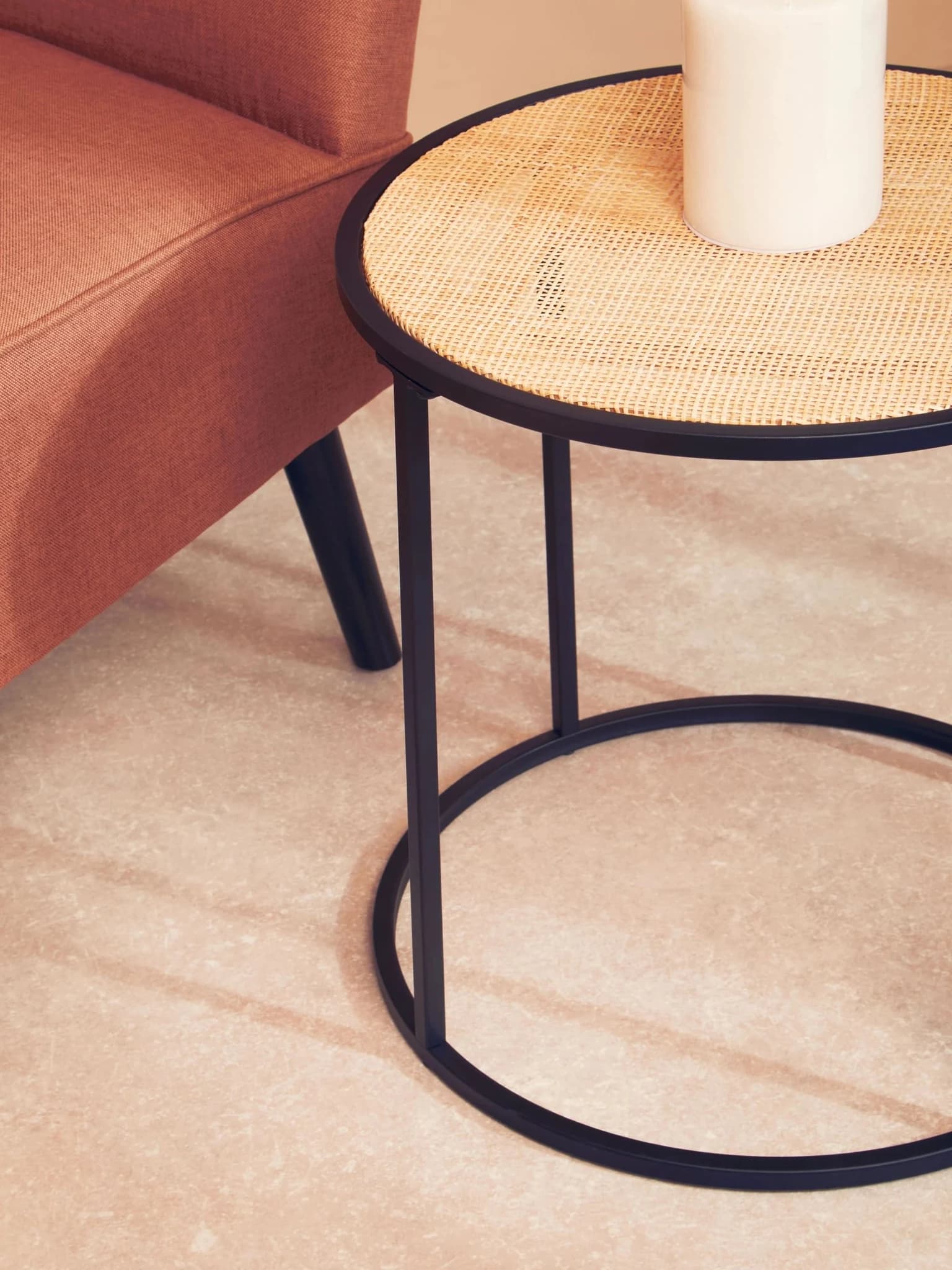 Depok Rattan And Metal Round Side Table - Tables, photo 3 of 7