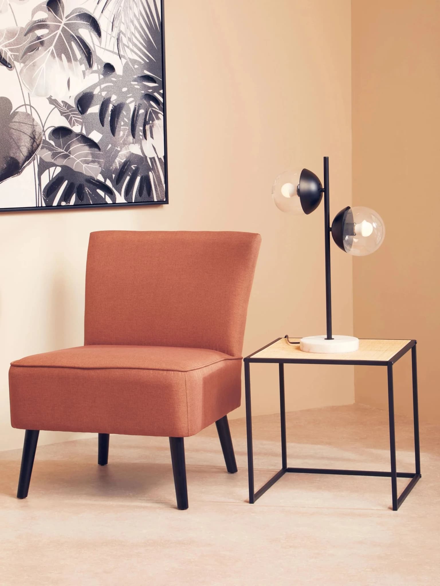 Depok Rattan and Metal Square Side Table - Tables, photo 3 of 8