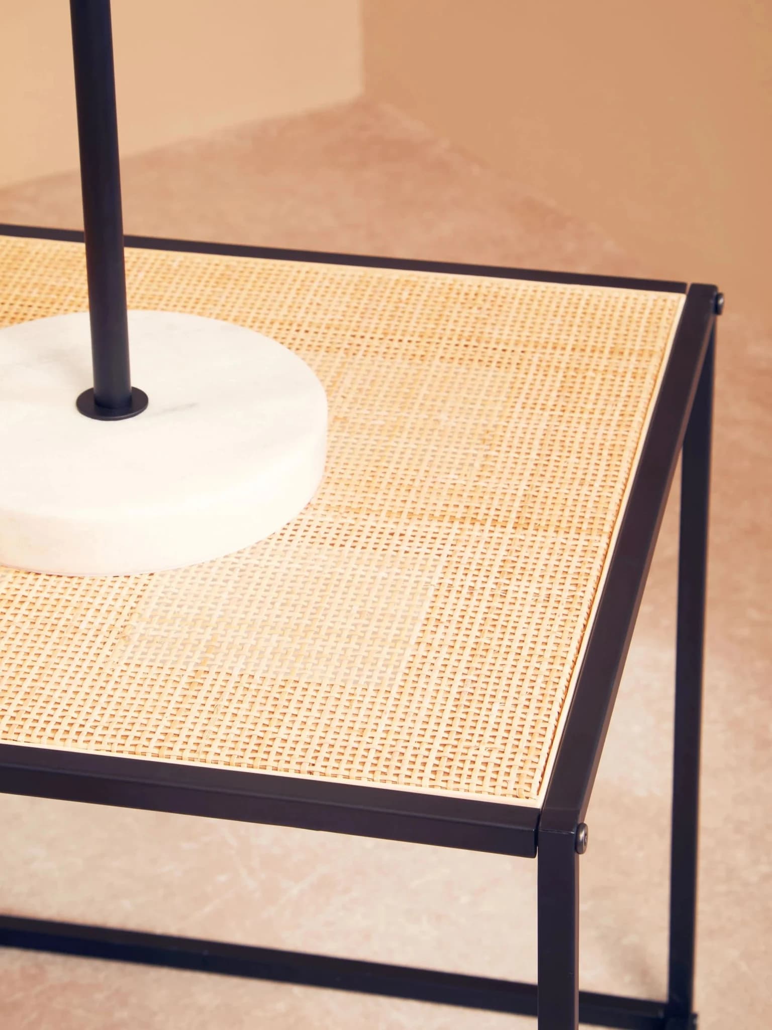 Depok Rattan and Metal Square Side Table - Tables, photo 2 of 8