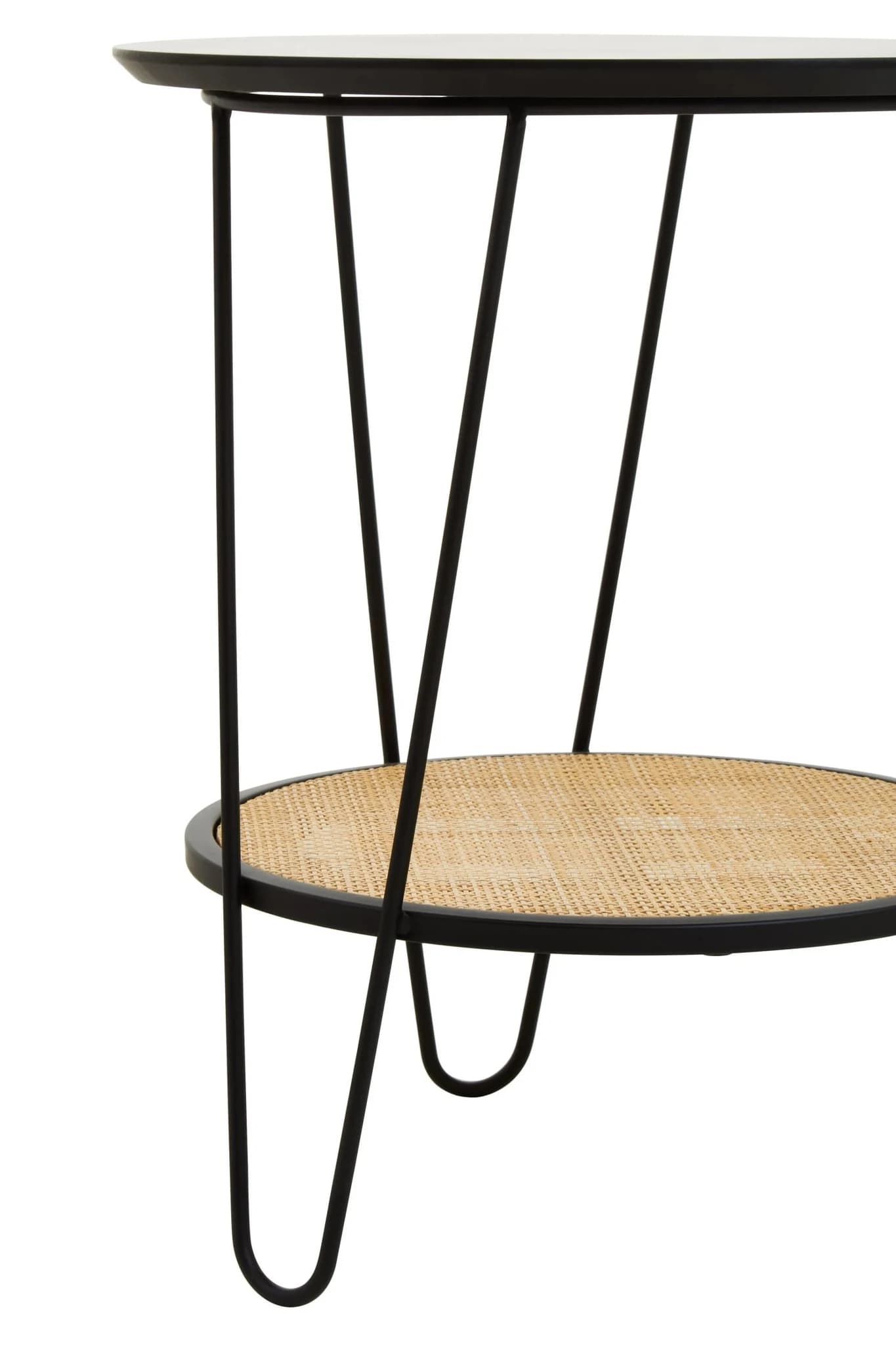 Depok Rattan And Metal Side Table With Hairpin Legs - Tables, photo 5 of 8