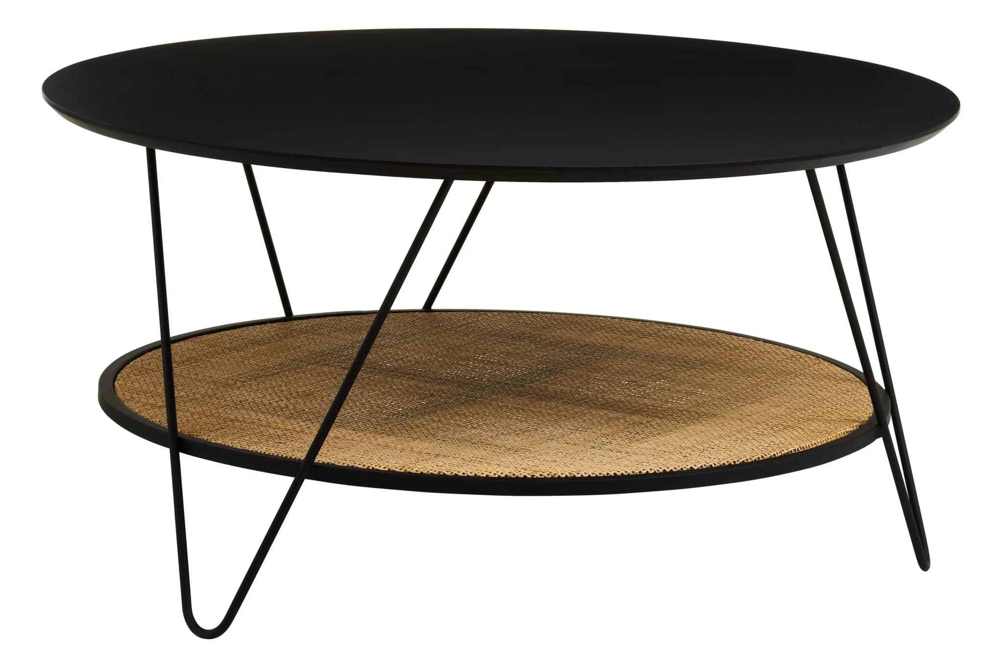 Depok Rattan And Metal Coffee Table With Hairpin Legs - Tables, photo 4 of 8