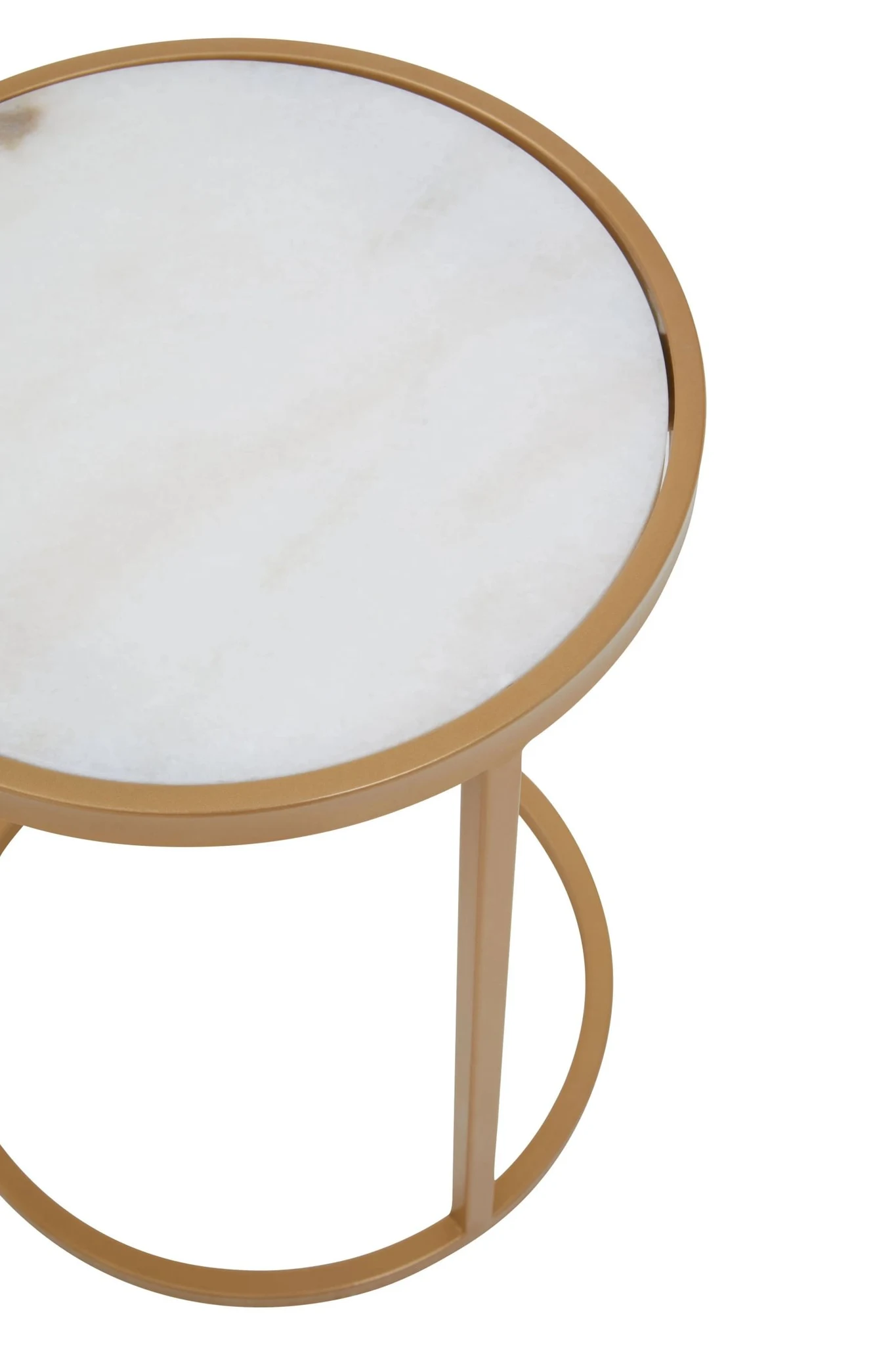 Colva White Marble and Gold Set Of Two Nesting Tables - Tables, photo 4 of 7