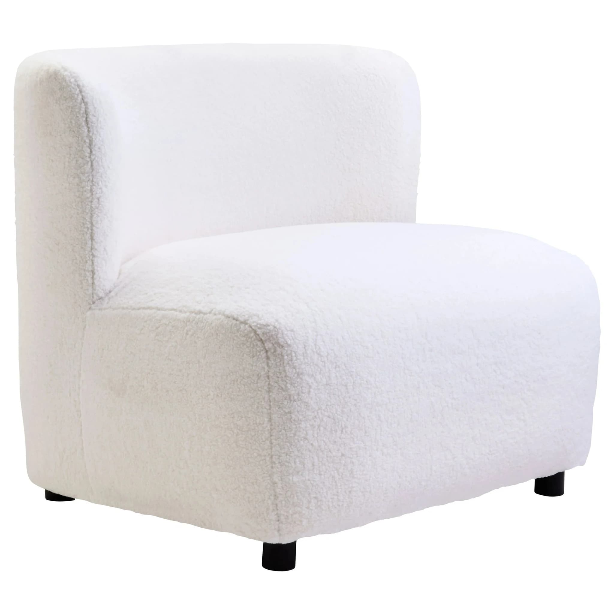 Montreal Ivory Boucle Effect Armless Lounge Chair - Seating, photo 7 of 8