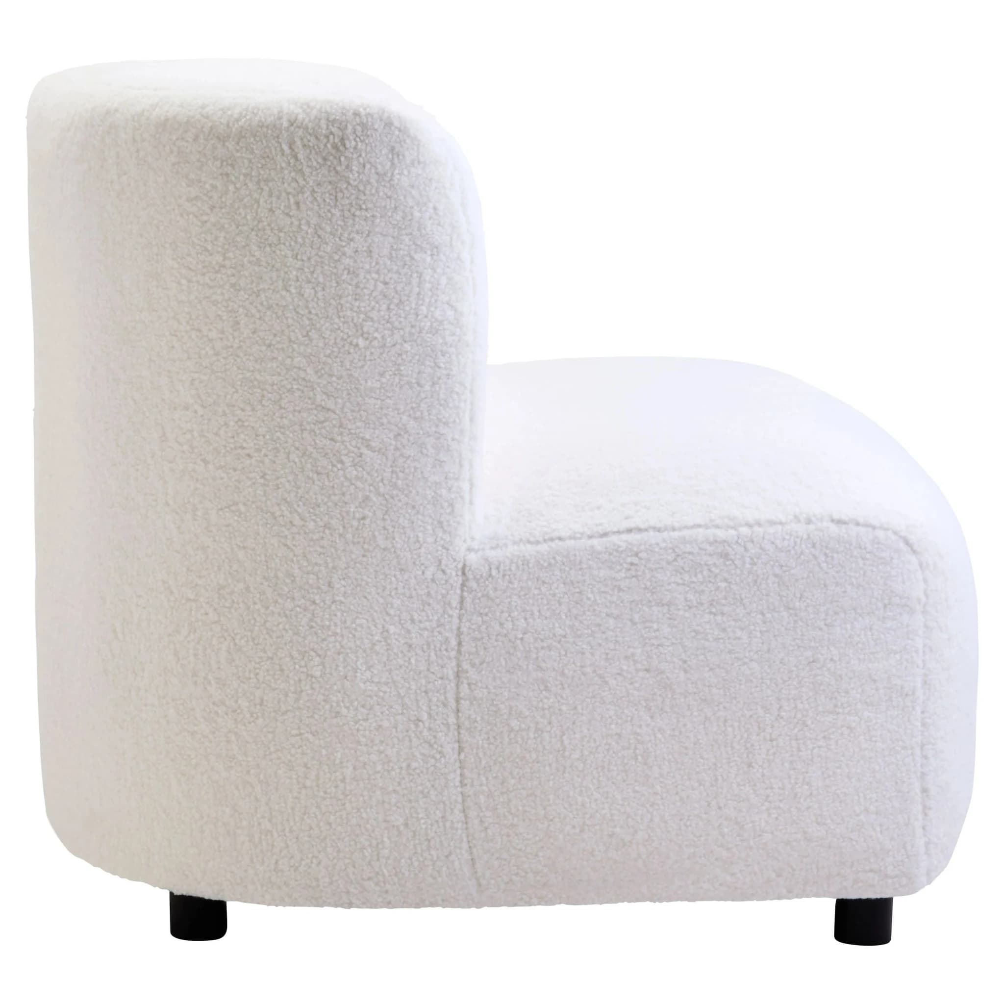Montreal Ivory Boucle Effect Armless Lounge Chair - Seating, photo 6 of 8