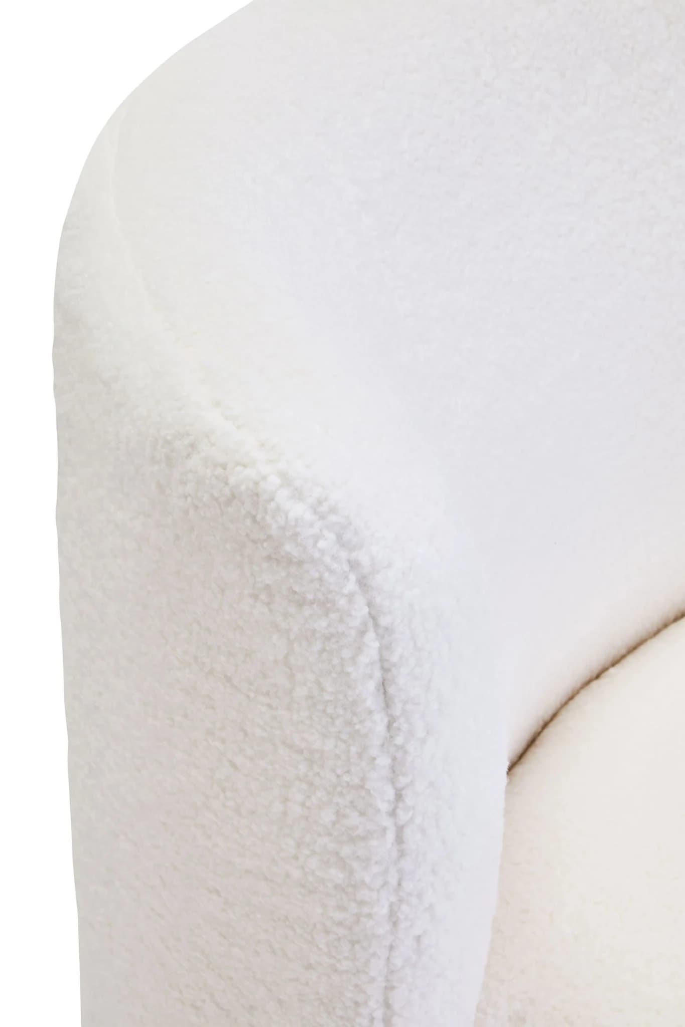 Montreal Ivory Boucle Effect Armless Lounge Chair - Seating, photo 8 of 8