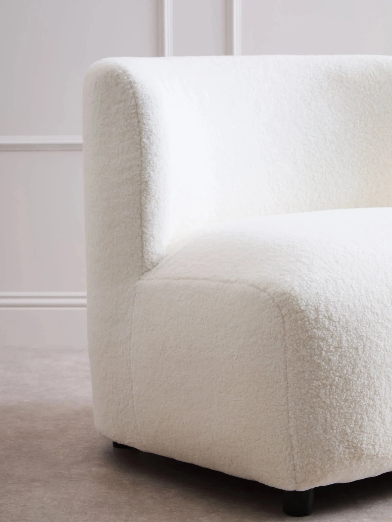 Montreal Ivory Boucle Effect Armless Lounge Chair - Seating, photo 2 of 8