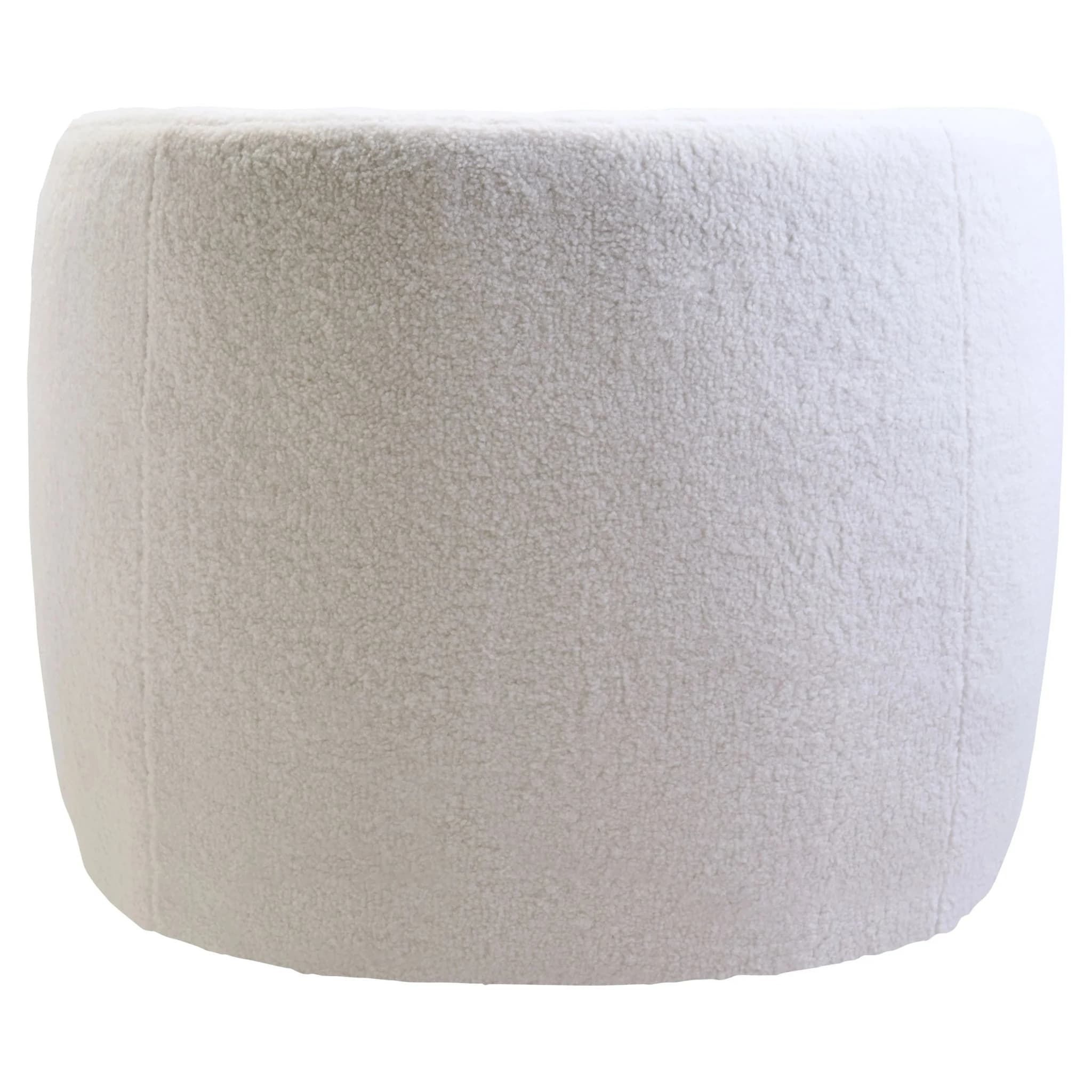 Montreal Ivory Boucle Effect Curved Lounge Chair With Swivel Base - Seating, photo 5 of 8
