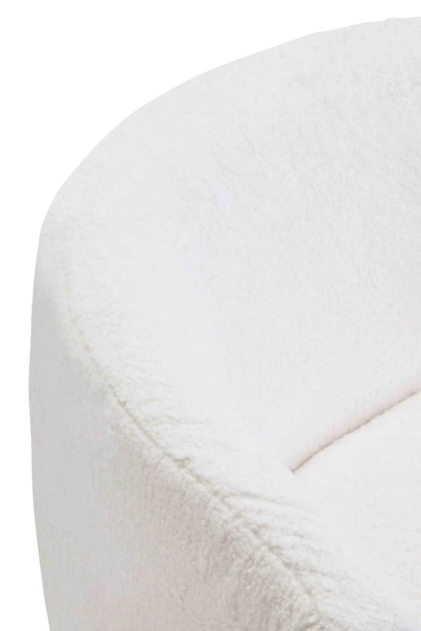 Montreal Ivory Boucle Effect Curved Lounge Chair With Swivel Base - Seating, photo 8 of 8