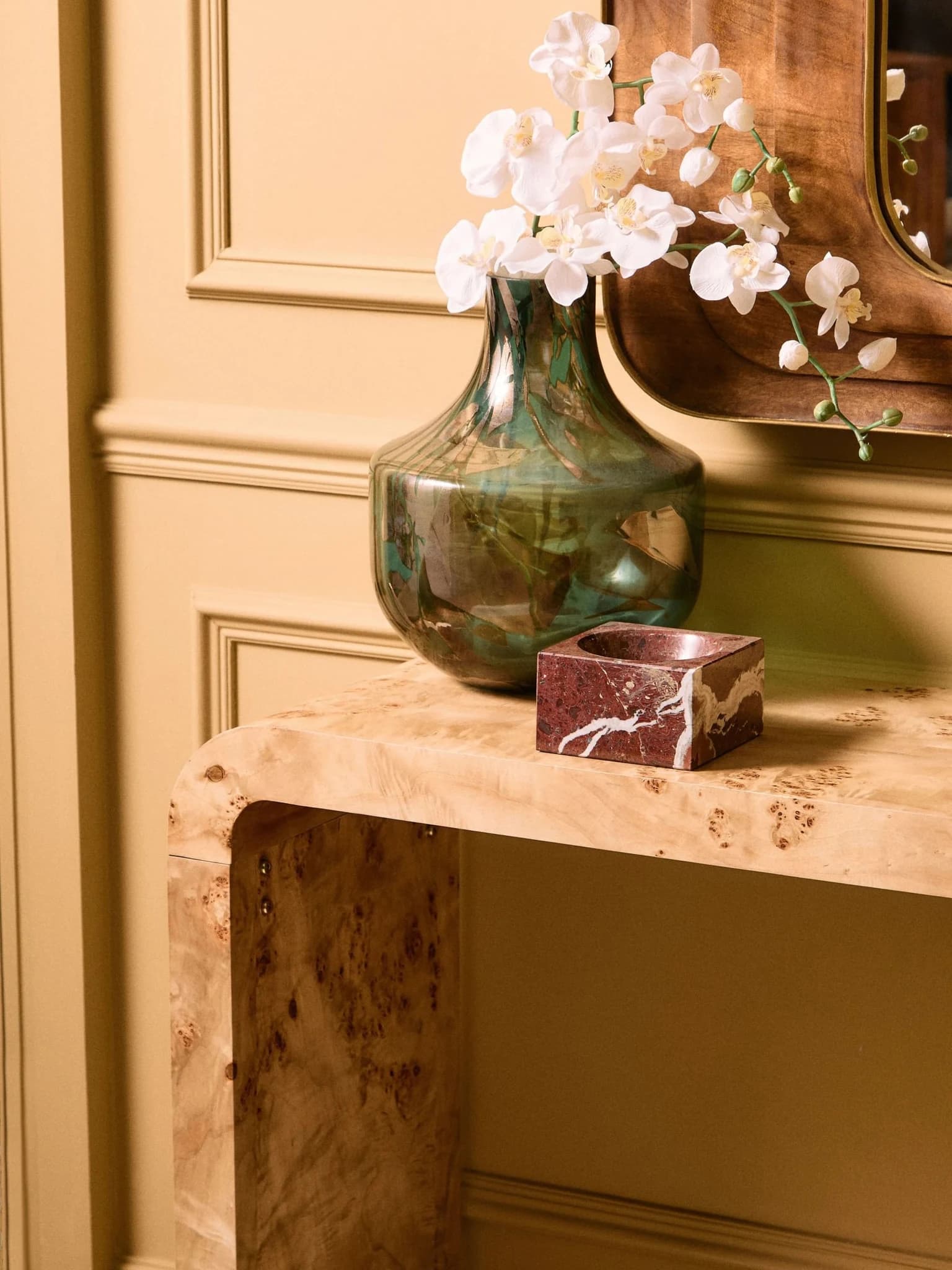 Mota Burl Wood Design Curved Console Table - Tables, photo 7 of 8