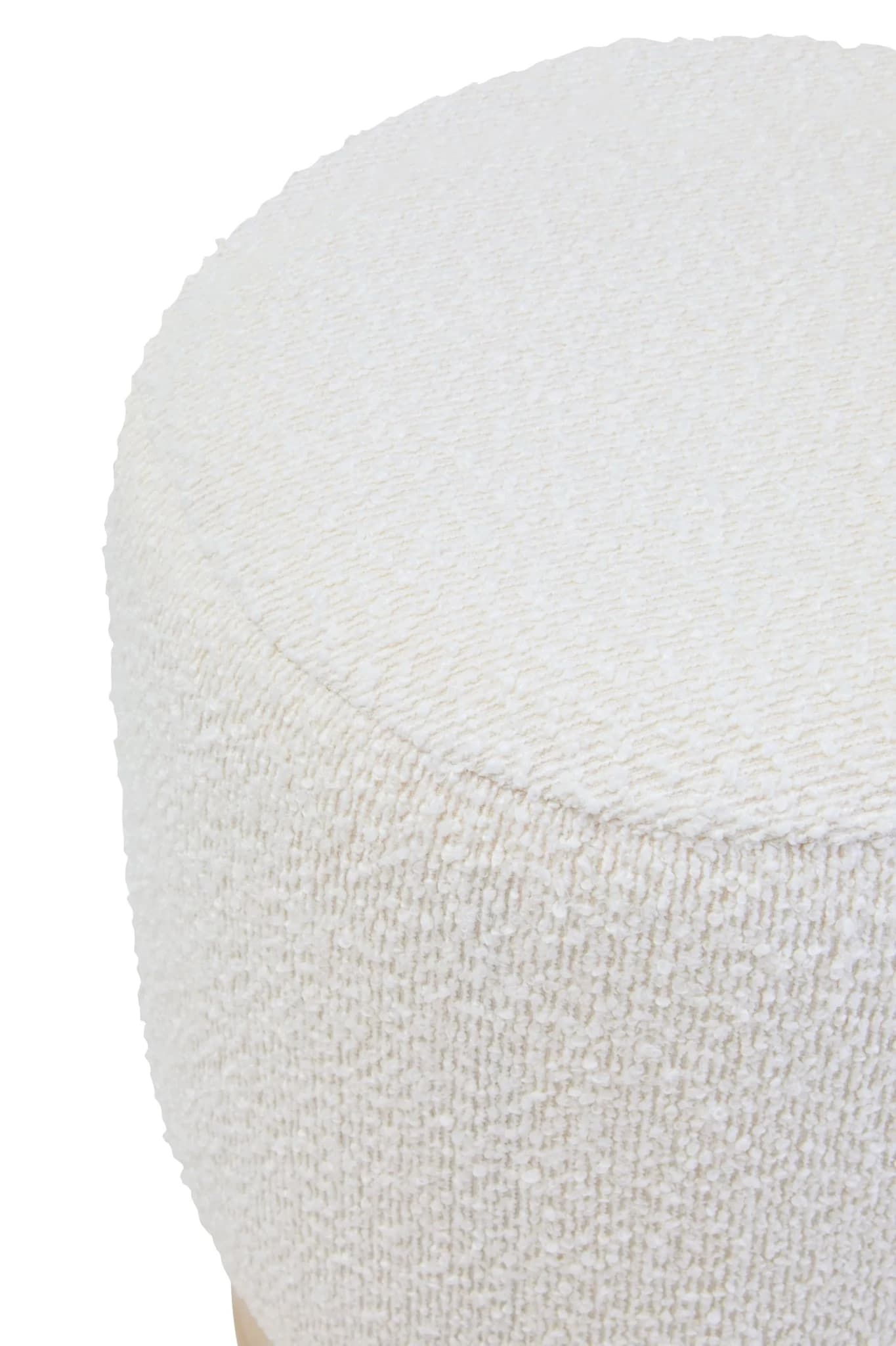 Mota Burl Wood And Cream Boucle Round Stool - Seating, photo 6 of 8