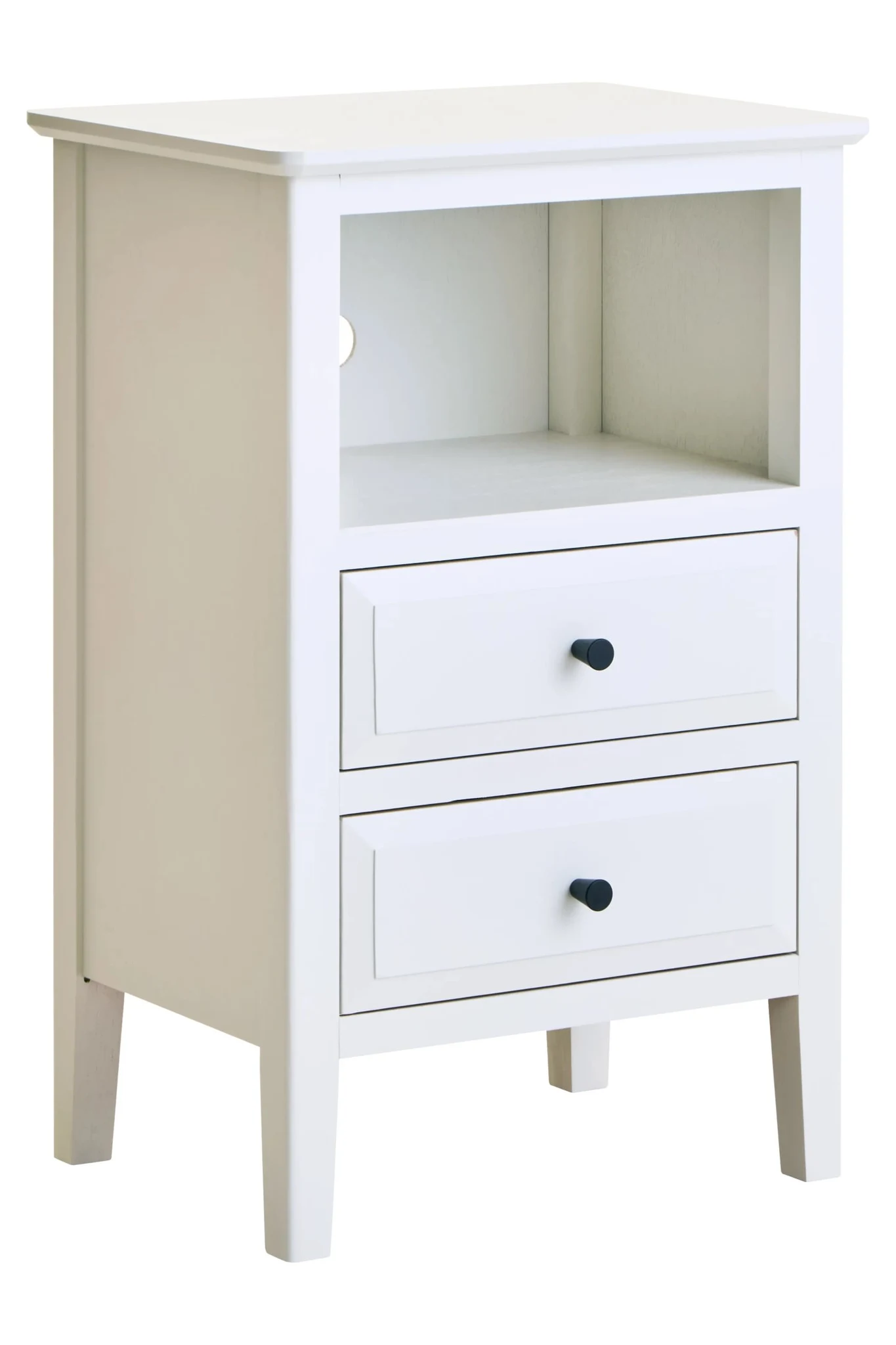 Heritage Two Drawer White Finish Wooden Side Table - Tables, photo 5 of 8