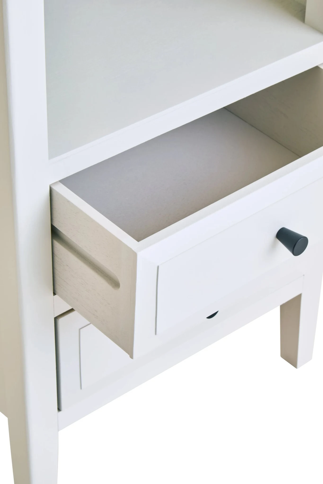 Heritage Two Drawer White Finish Wooden Side Table - Tables, photo 7 of 8