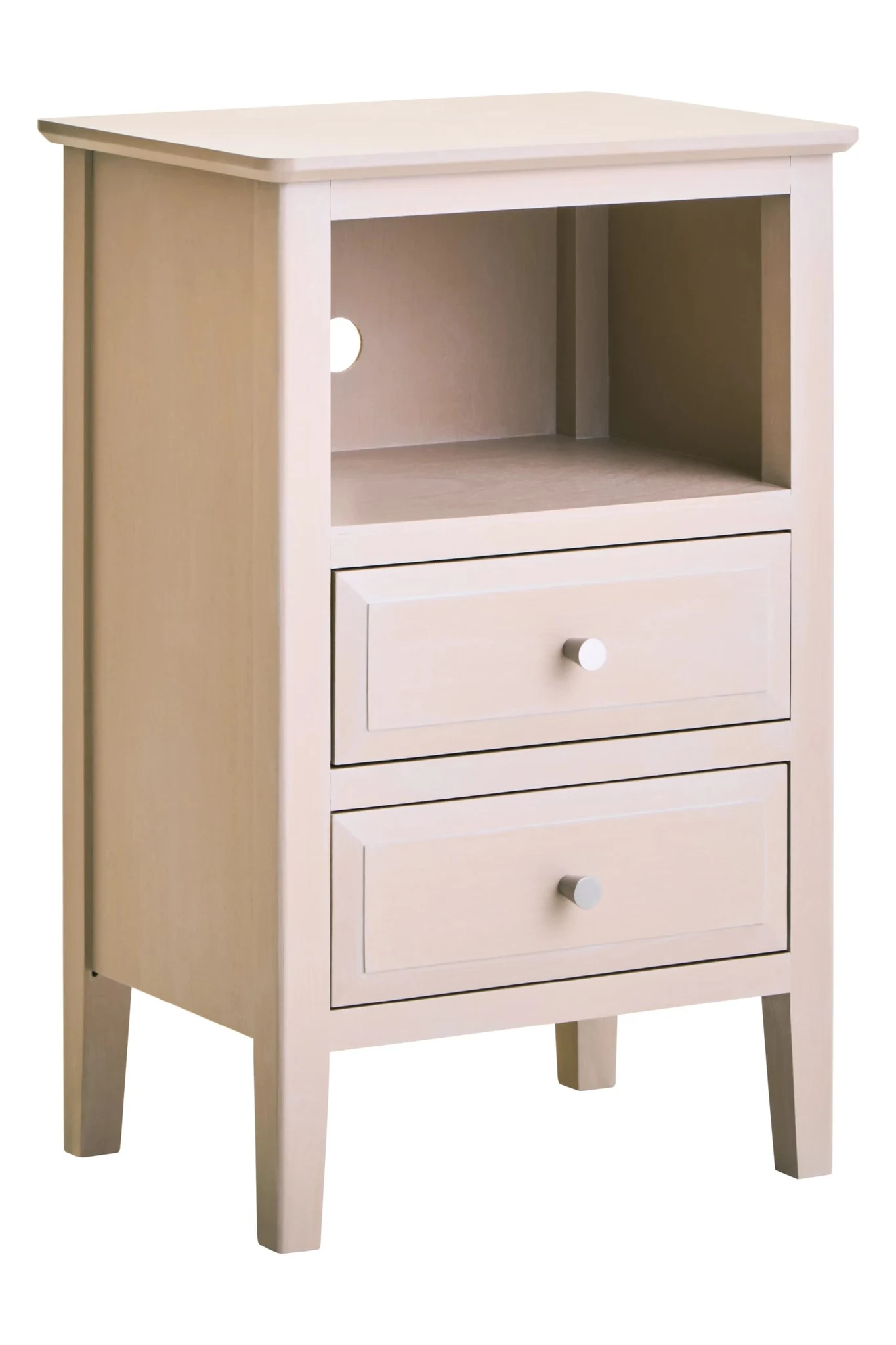 Heritage Two Drawer Taupe Wooden Side Table - Tables, photo 5 of 8
