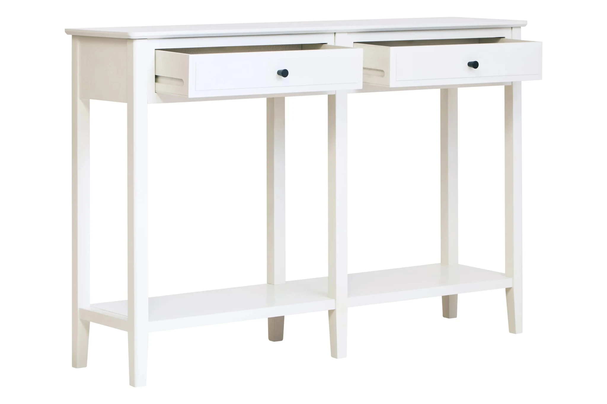 Heritage Two Drawer White Wooden Console Table - Tables, photo 4 of 8