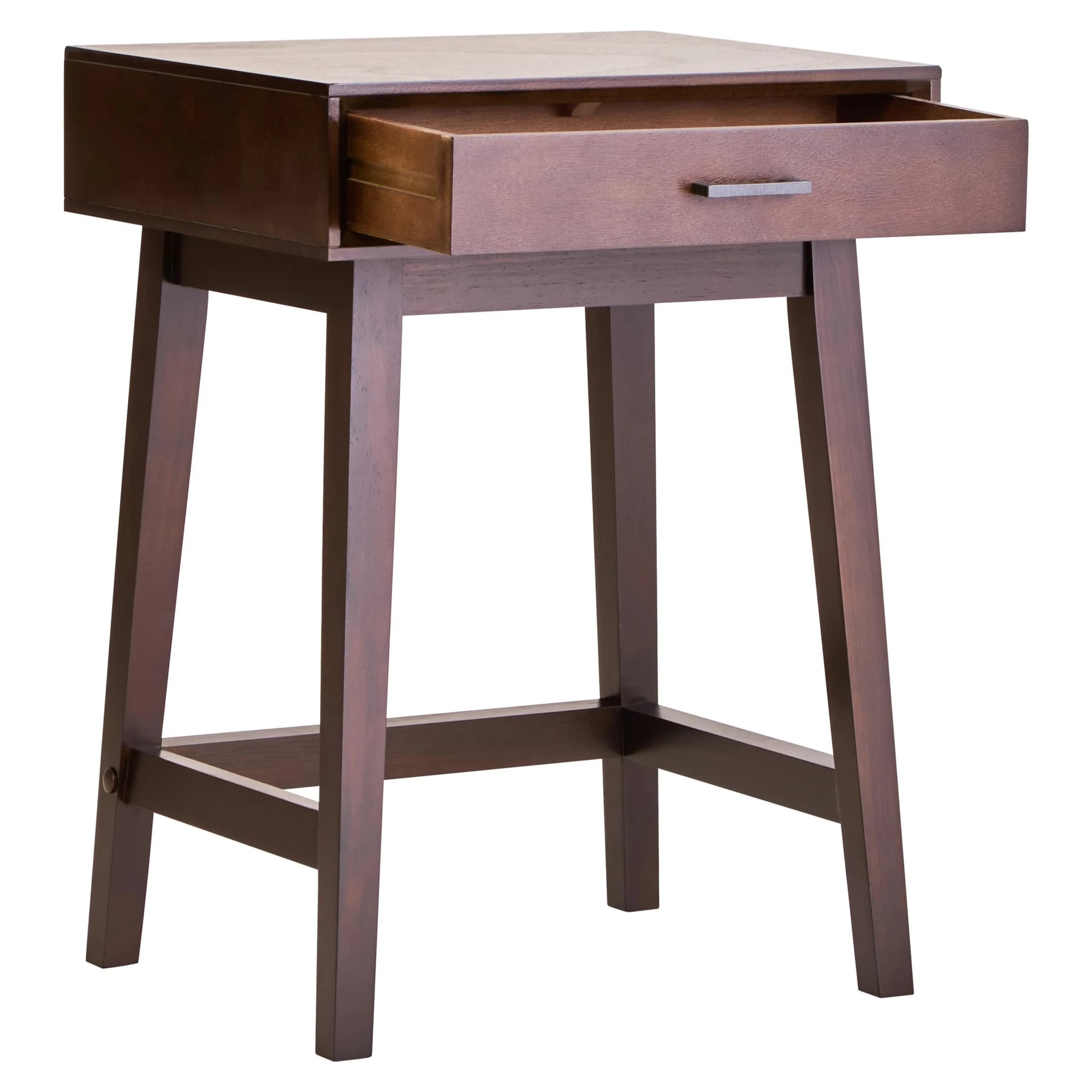 Heritage One Drawer Walnut Wood Finish Side Table - Tables, photo 4 of 8