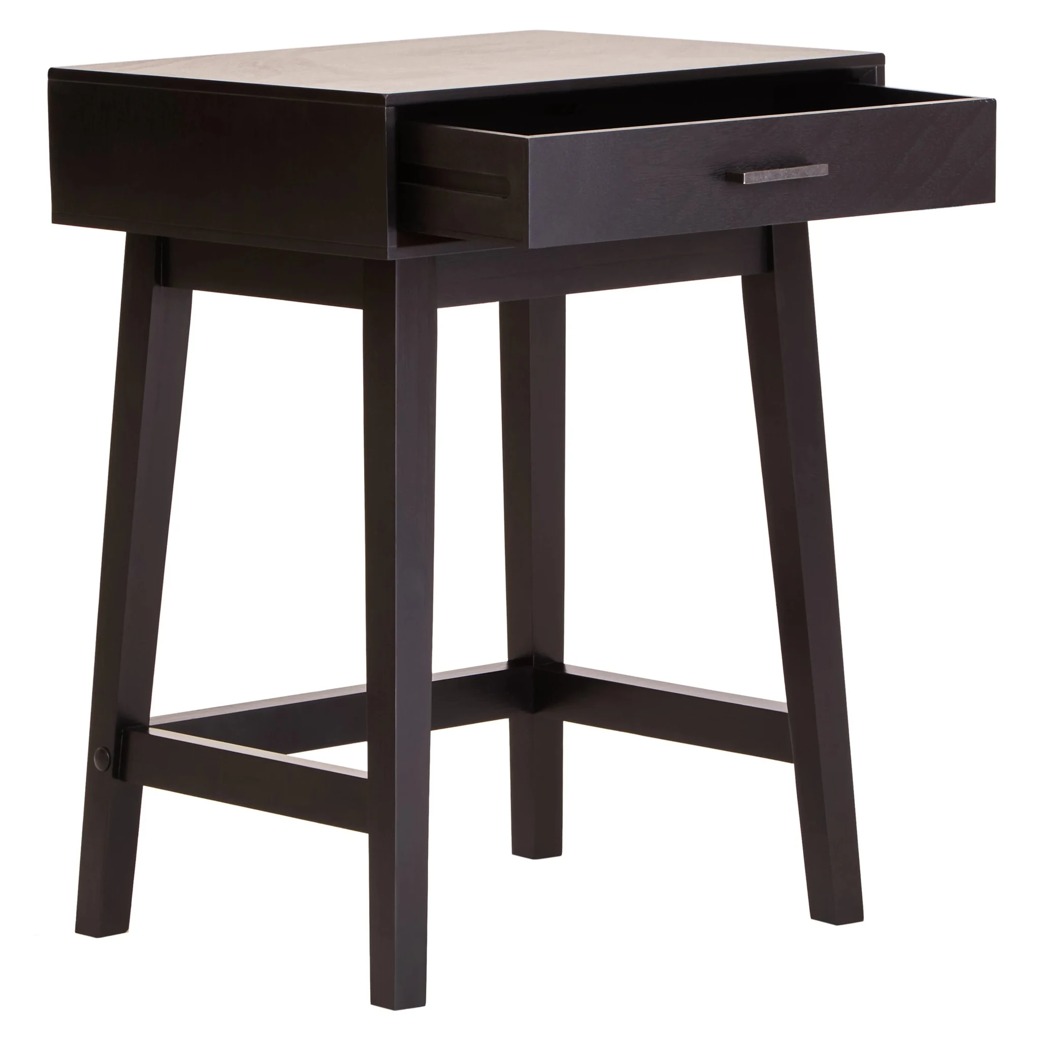 Heritage One Drawer Black Finish Wooden Side Table - Tables, photo 4 of 8