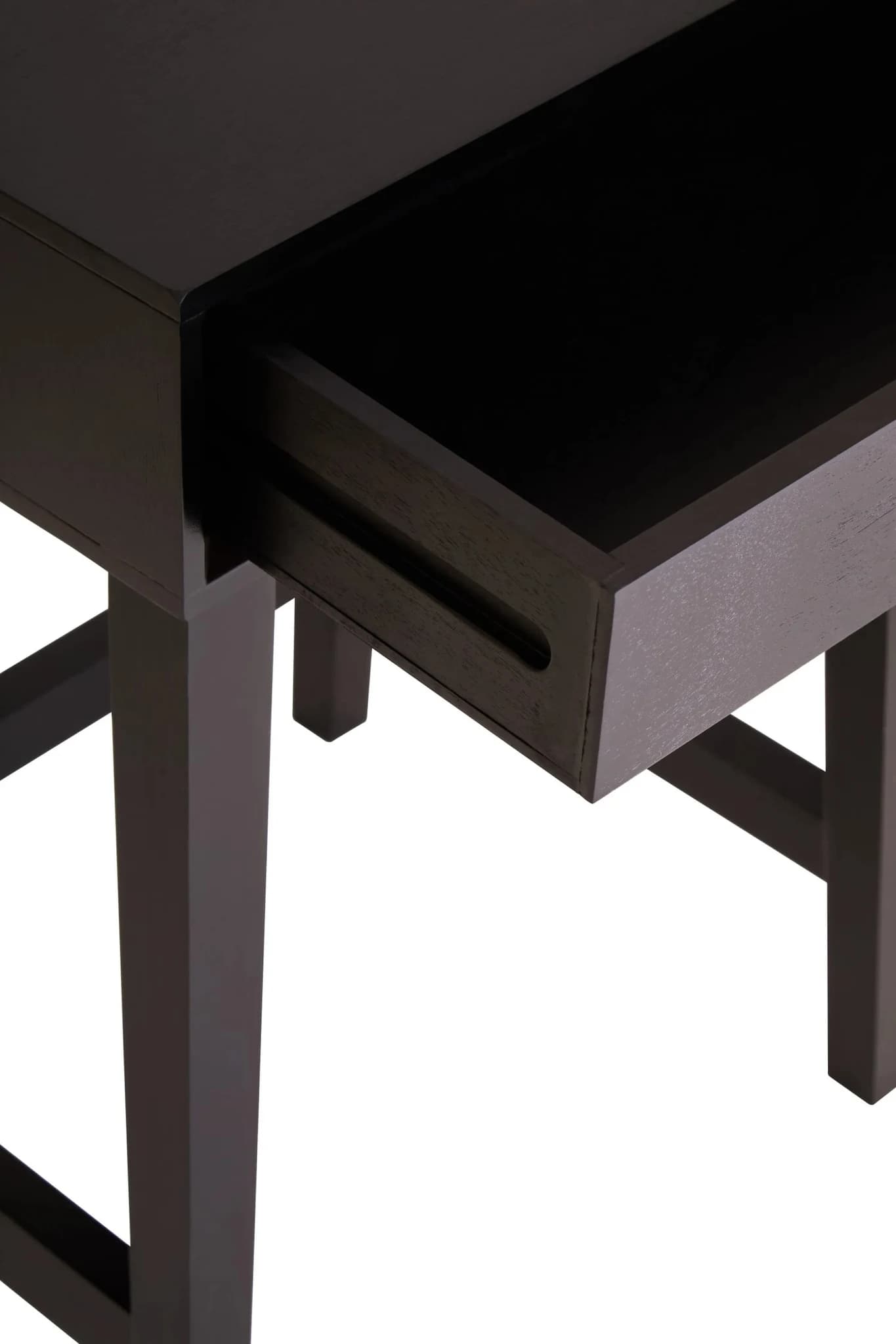Heritage One Drawer Black Finish Wooden Side Table - Tables, photo 7 of 8