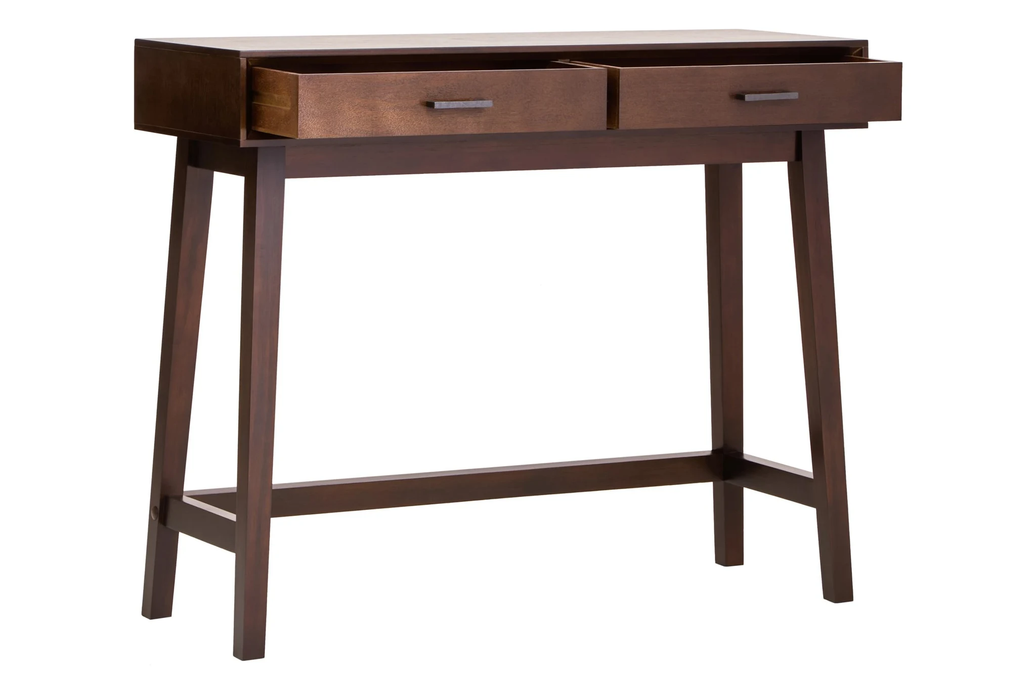 Heritage Two Drawer Walnut Finish Wood Console Table - Tables, photo 4 of 8