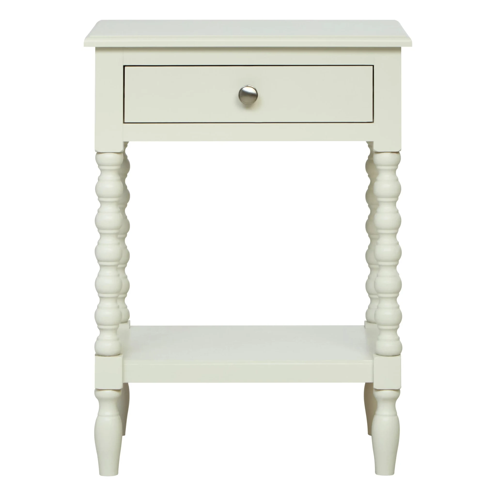 Heritage One Drawer Bobble Detail Ivory Wooden Bedside Table - Tables, photo 6 of 8