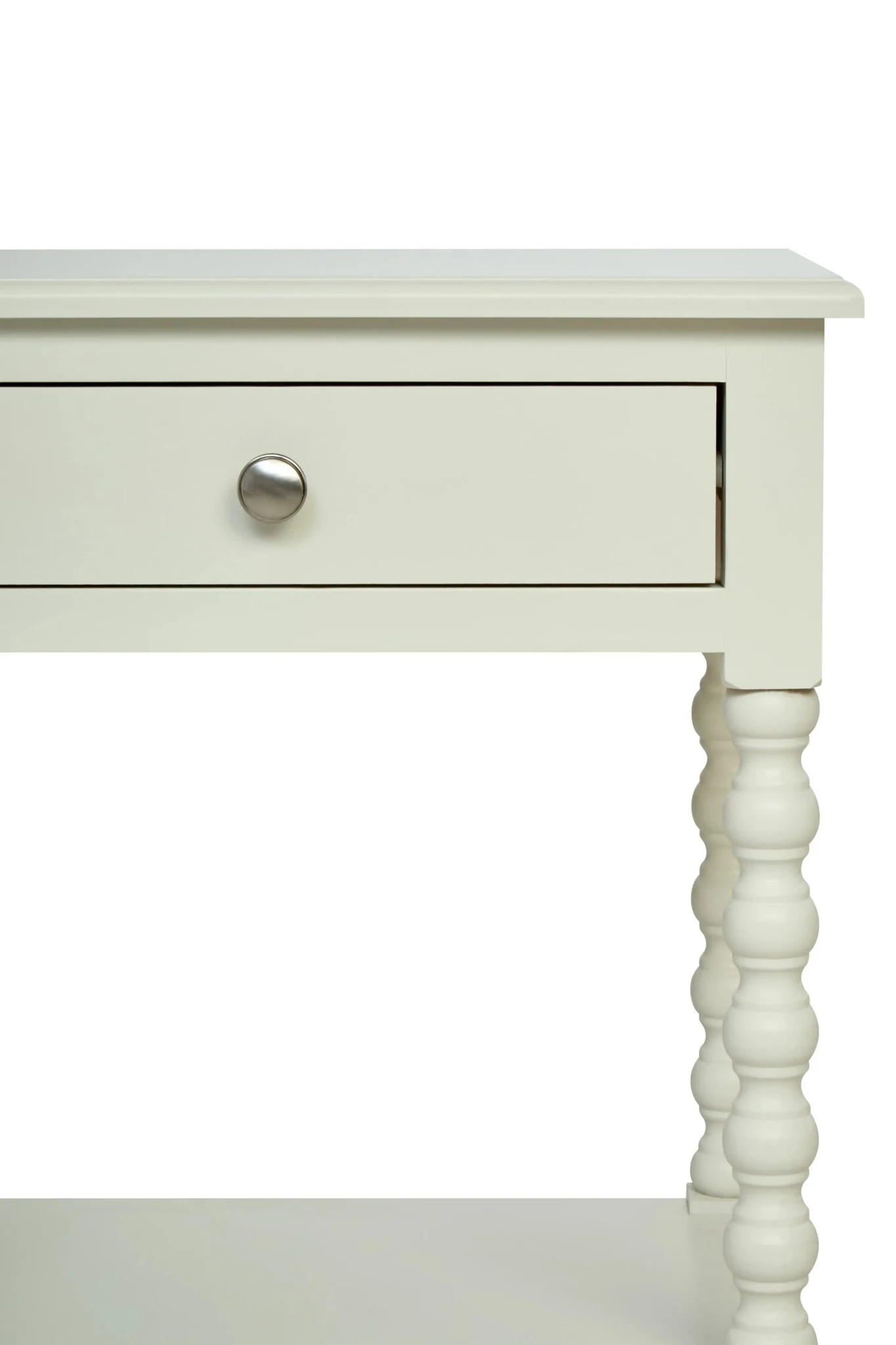 Heritage One Drawer Bobble Detail Ivory Wooden Bedside Table - Tables, photo 8 of 8