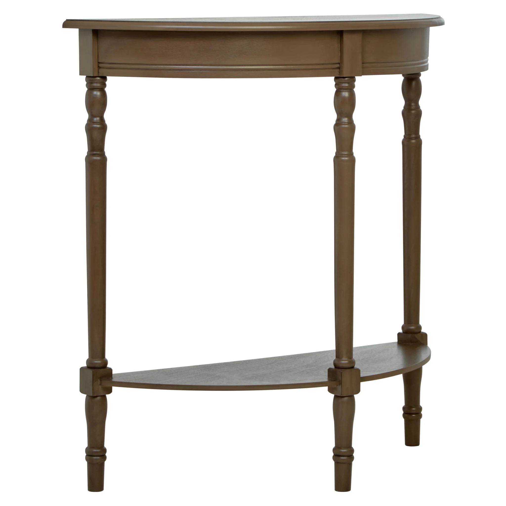Heritage Dark Brown Half Moon Wooden Console Table - Tables, photo 4 of 8