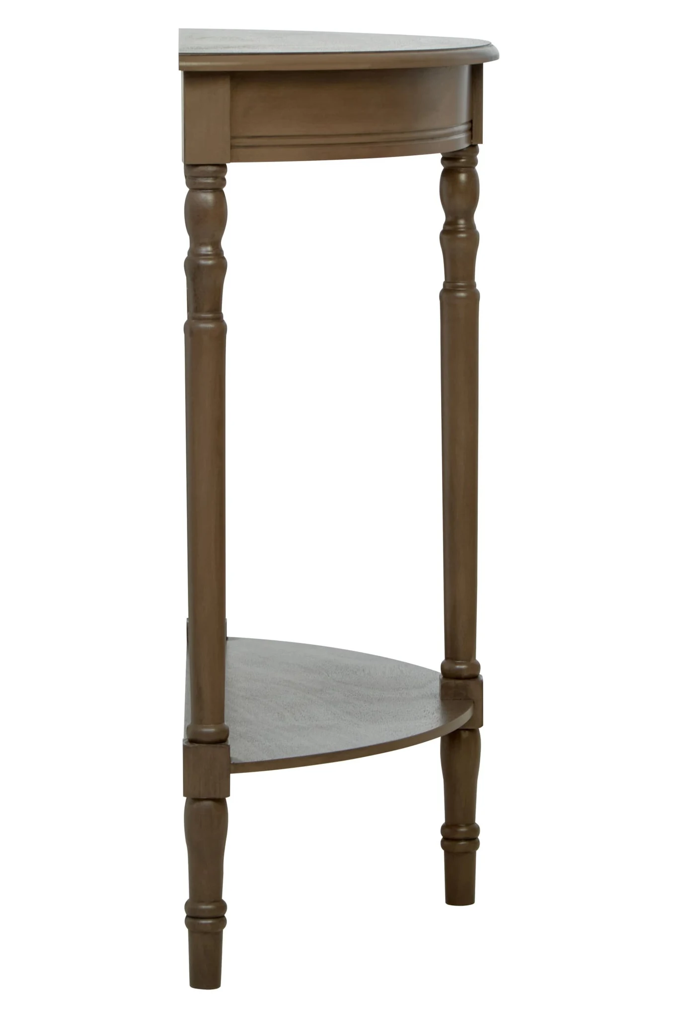 Heritage Dark Brown Half Moon Wooden Console Table - Tables, photo 3 of 8