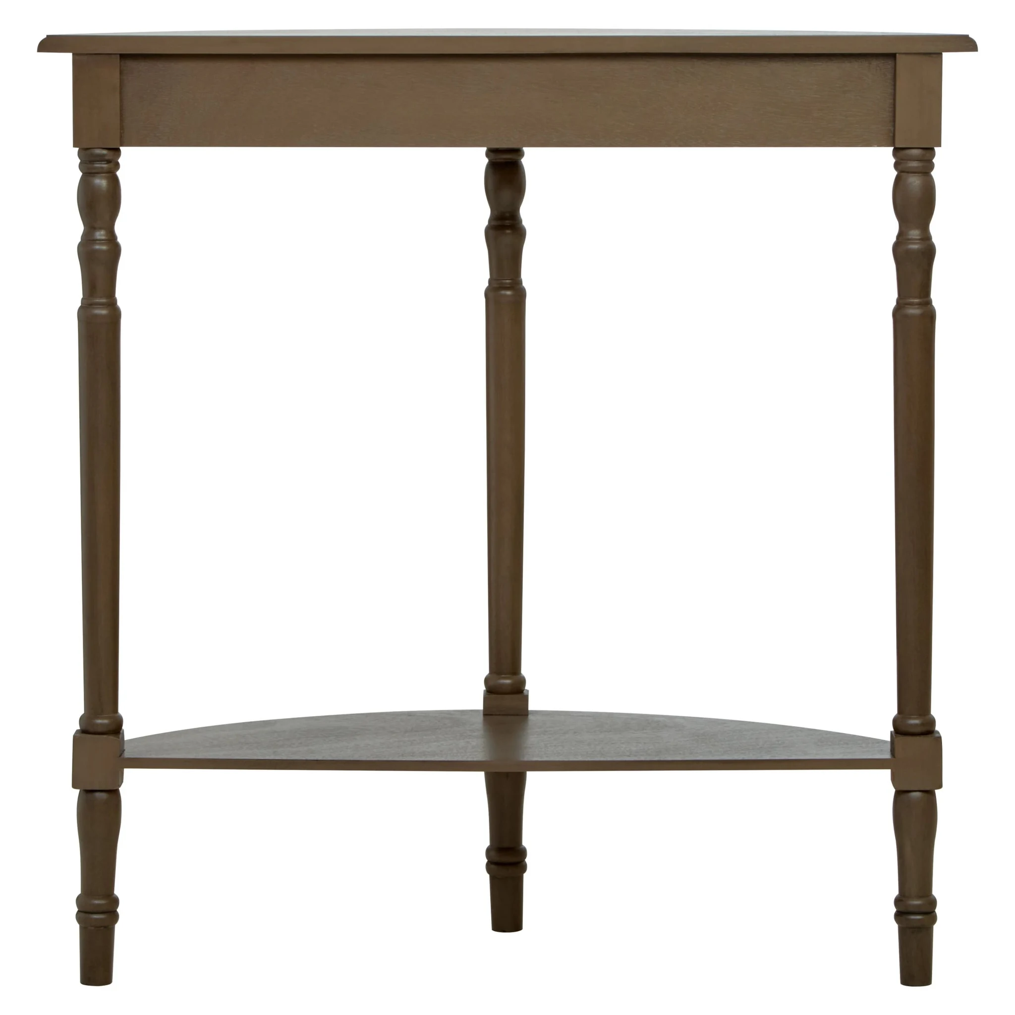 Heritage Dark Brown Half Moon Wooden Console Table - Tables, photo 2 of 8