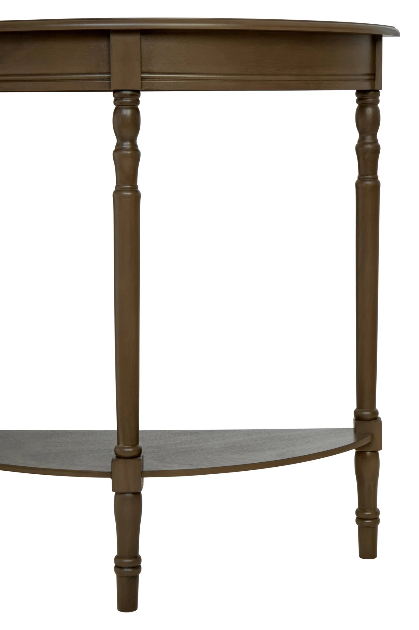 Heritage Dark Brown Half Moon Wooden Console Table - Tables, photo 8 of 8