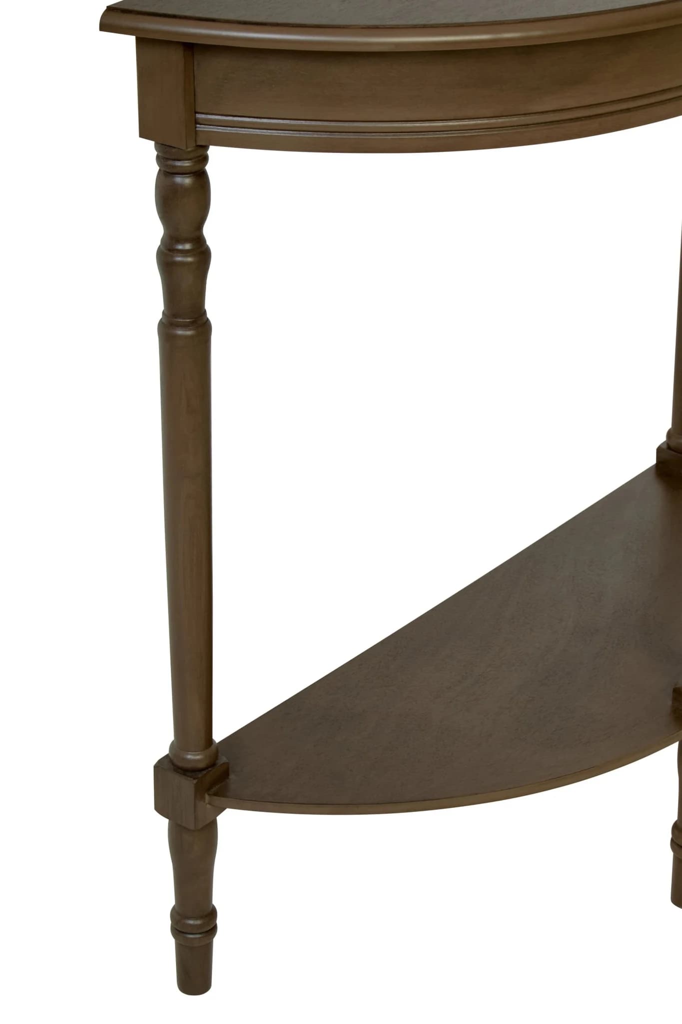 Heritage Dark Brown Half Moon Wooden Console Table - Tables, photo 7 of 8