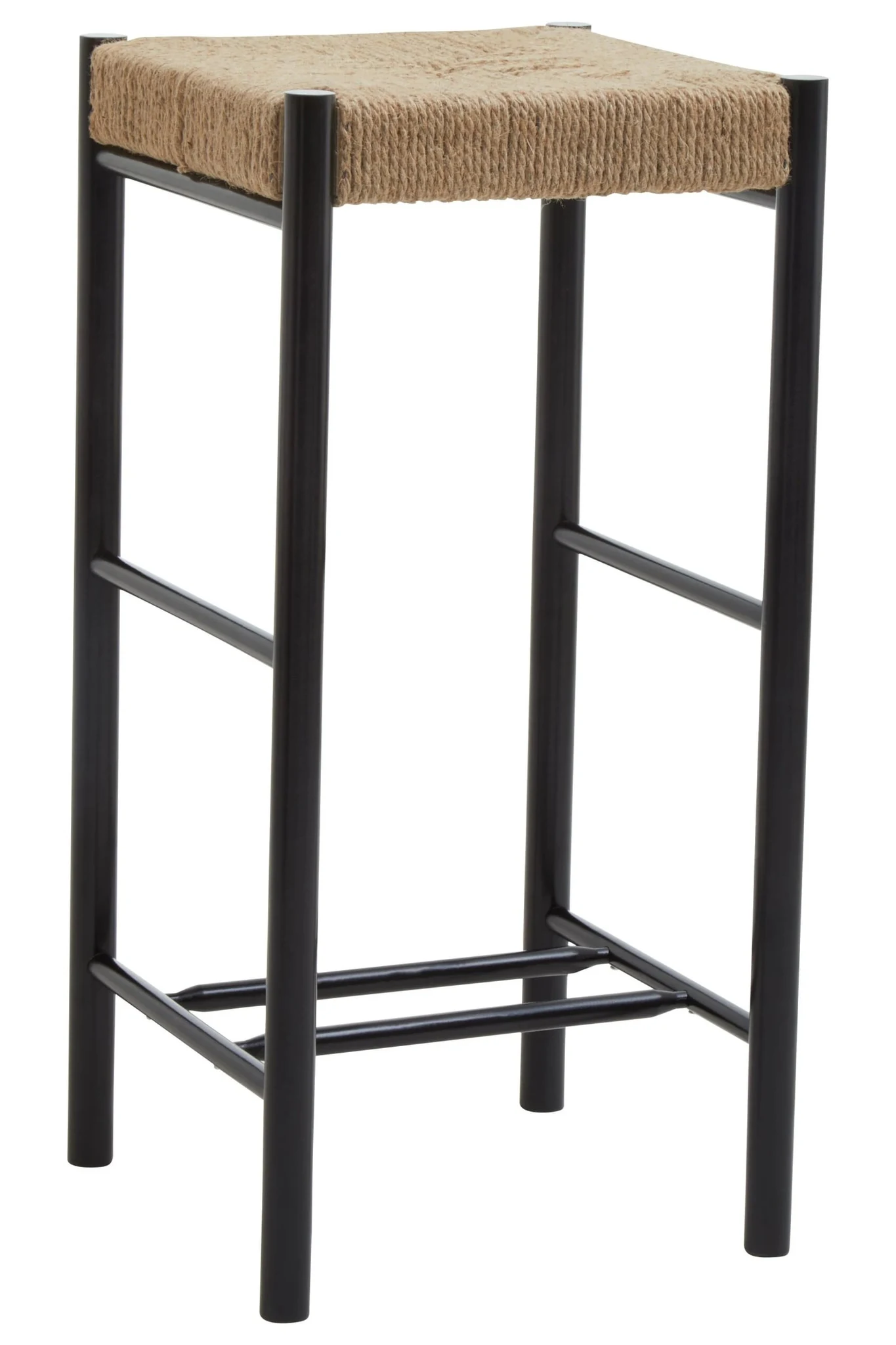 Bandar Natural Rope and Black Wood Bar Stool - Seating, photo 7 of 8