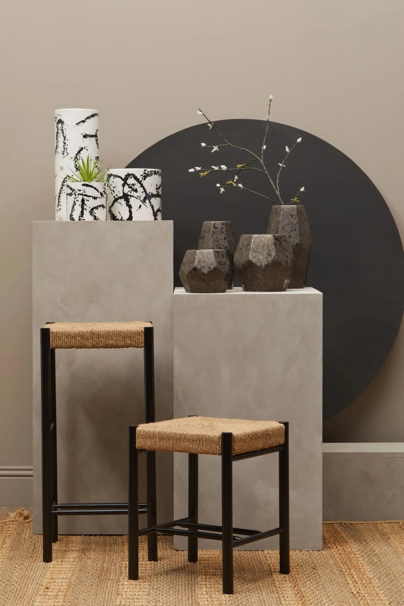 Bandar Natural Rope and Black Wood Bar Stool - Seating, photo 5 of 8